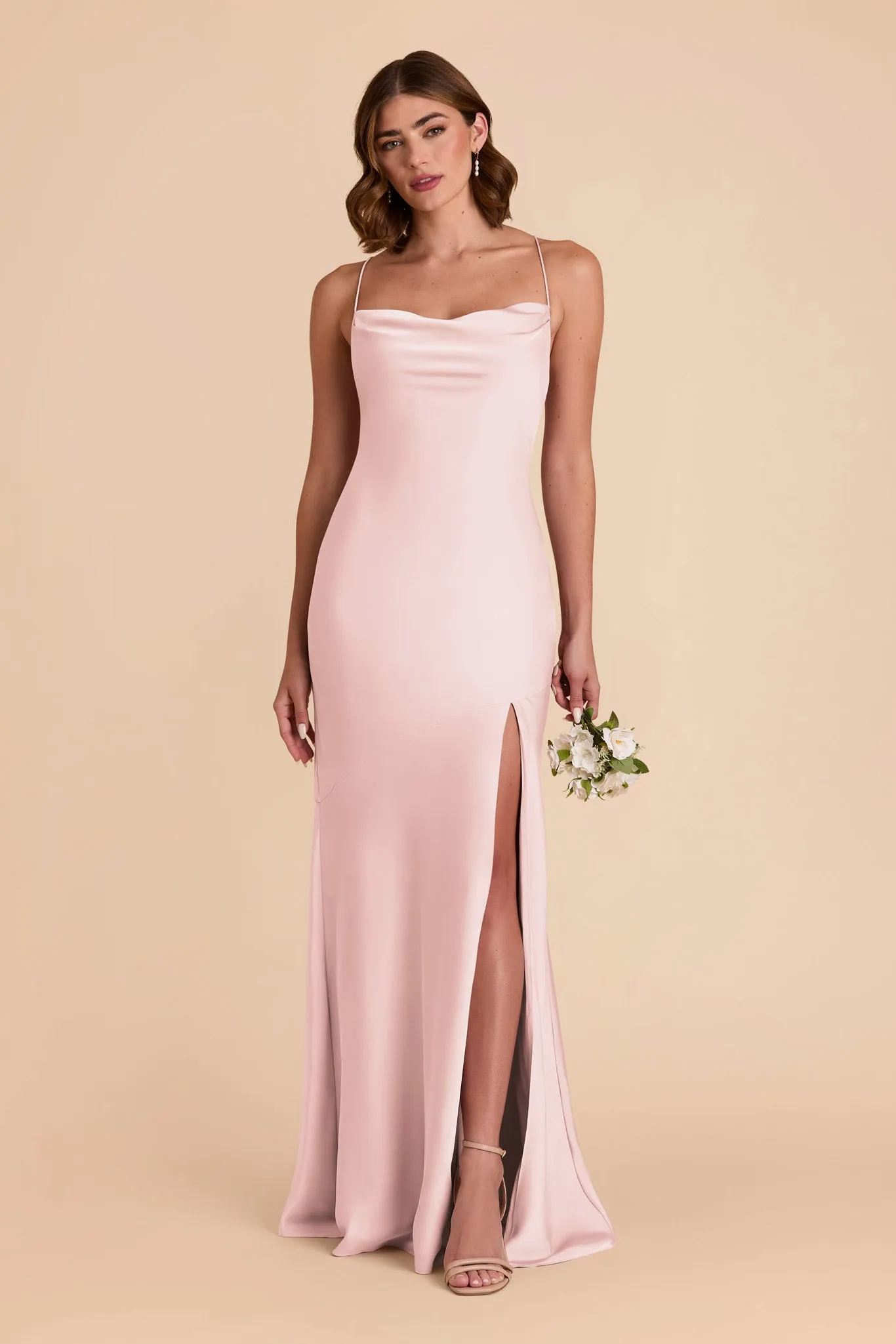 Olivia Matte Satin Dress - Pale Blush sold by Birdy Grey product image thumbnail 3