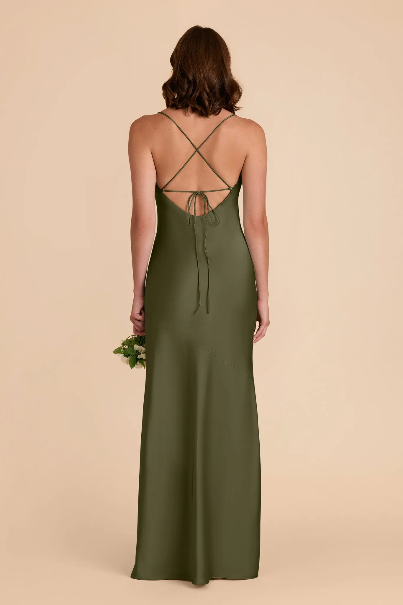 Olivia Matte Satin Dress - Olive sold by Birdy Grey product image thumbnail 5