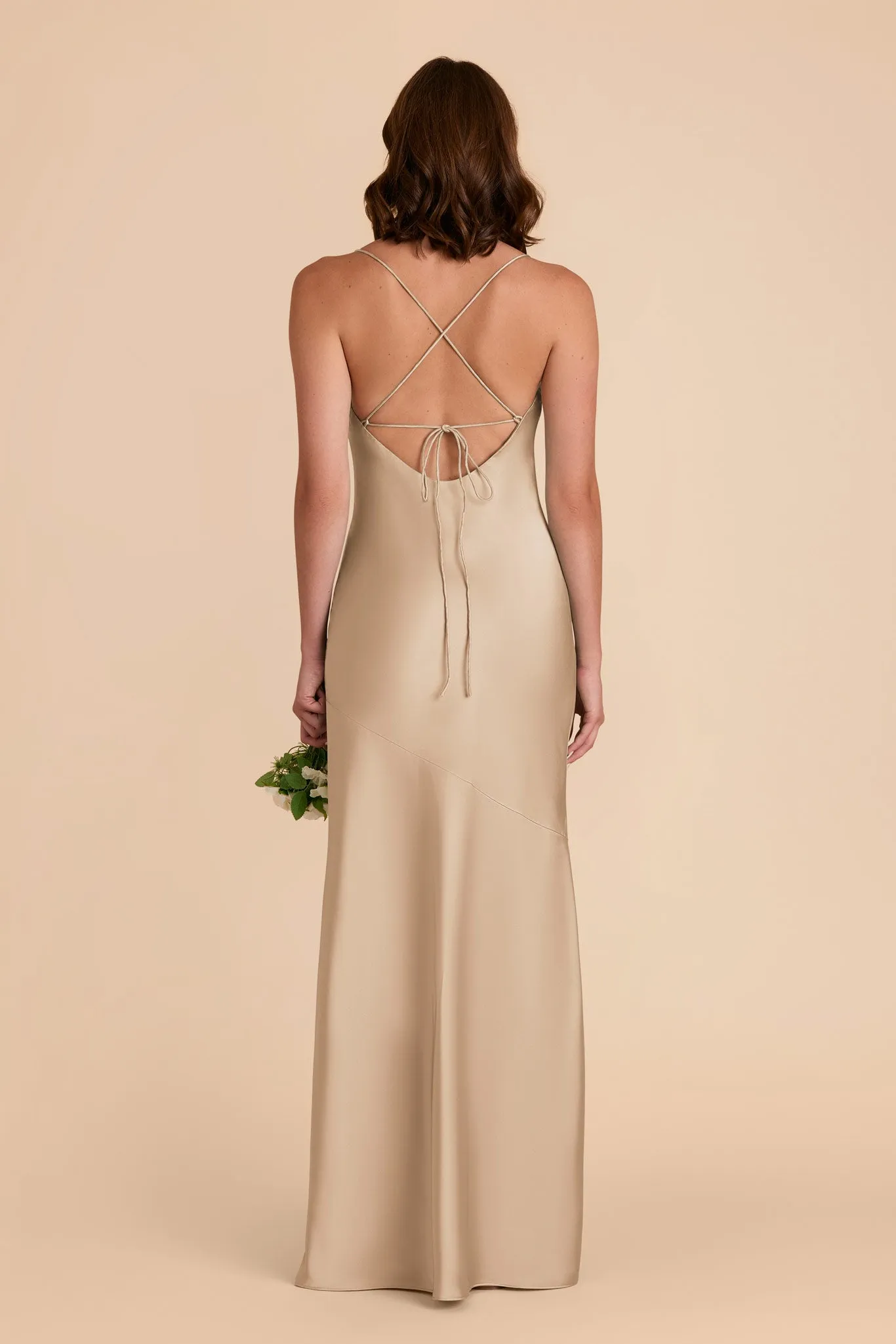 Olivia Matte Satin Dress - Neutral Champagne sold by Birdy Grey product image thumbnail 5
