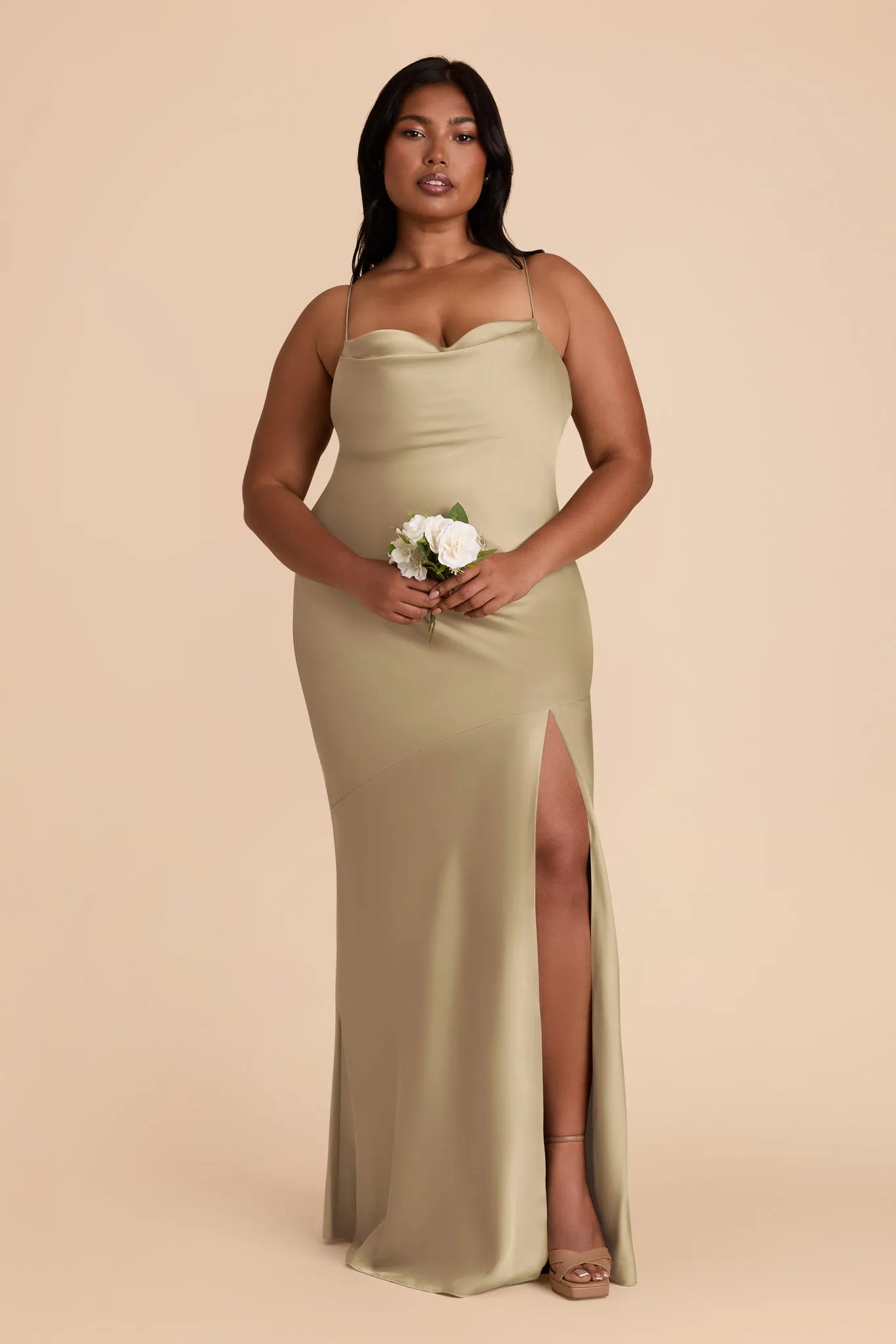 Olivia Matte Satin Dress - Moss Green sold by Birdy Grey product image thumbnail 2