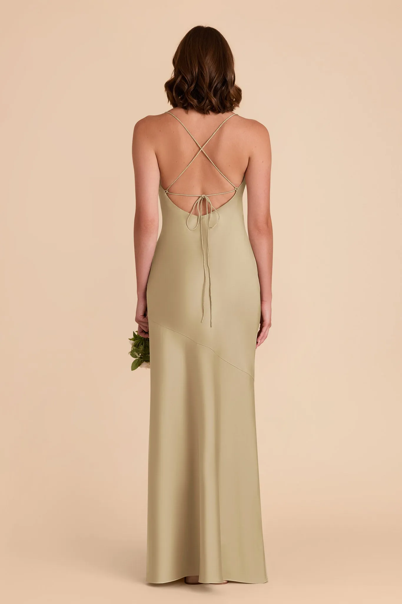 Olivia Matte Satin Dress - Moss Green sold by Birdy Grey product image thumbnail 5