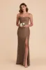 Olivia Matte Satin Dress - Mocha sold by Birdy Grey