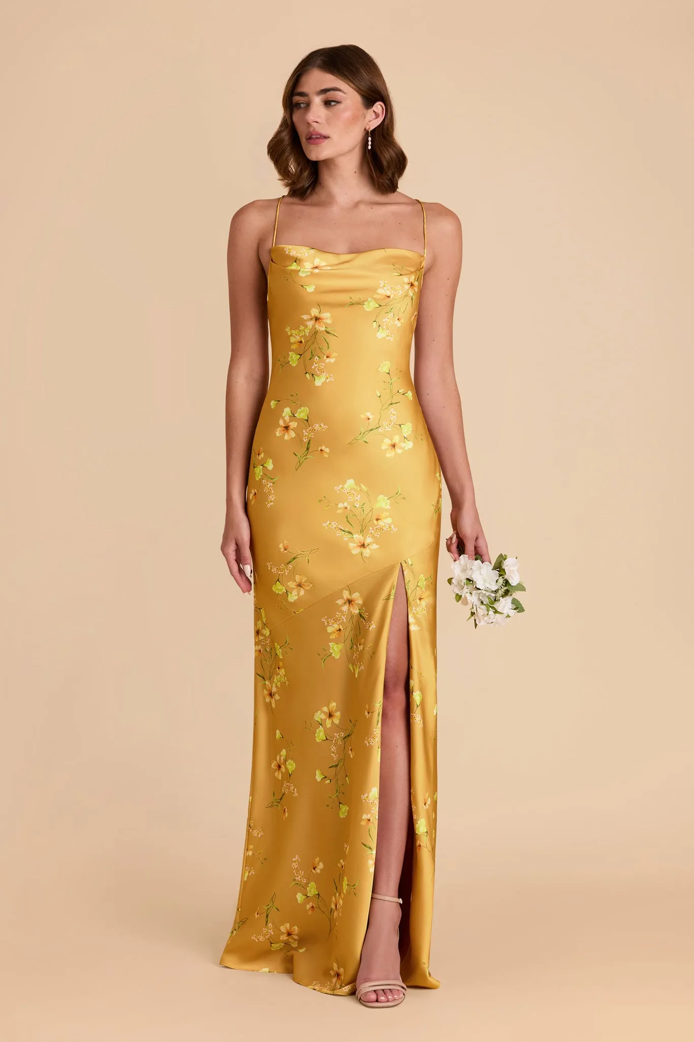 Olivia Matte Satin Dress - Marigold Le Fleur sold by Birdy Grey product image thumbnail 3