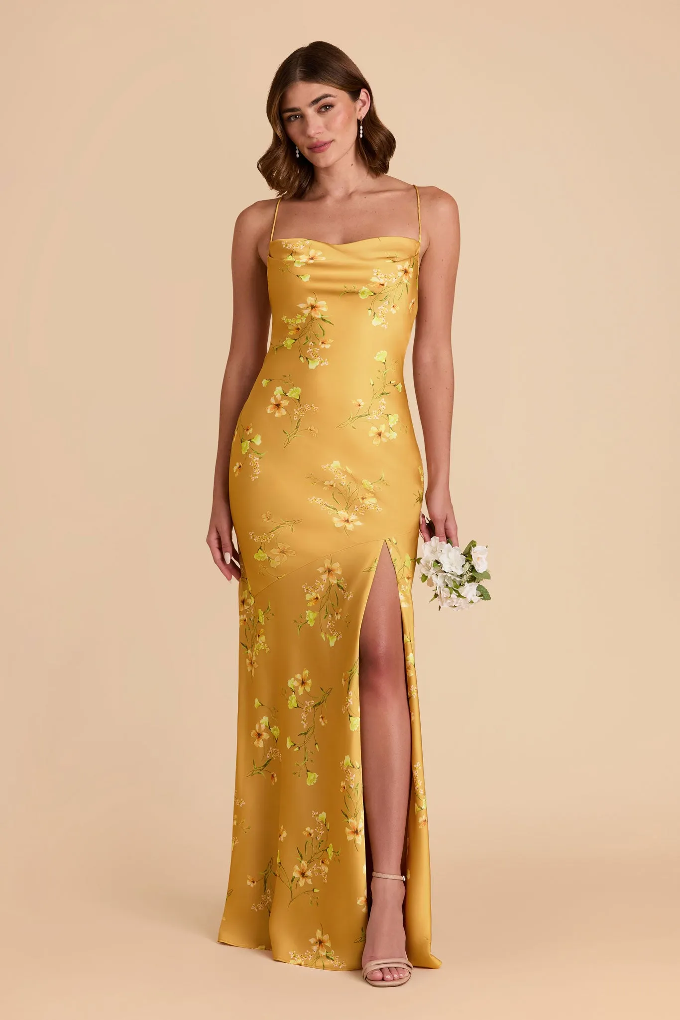 Olivia Matte Satin Dress - Marigold Le Fleur sold by Birdy Grey