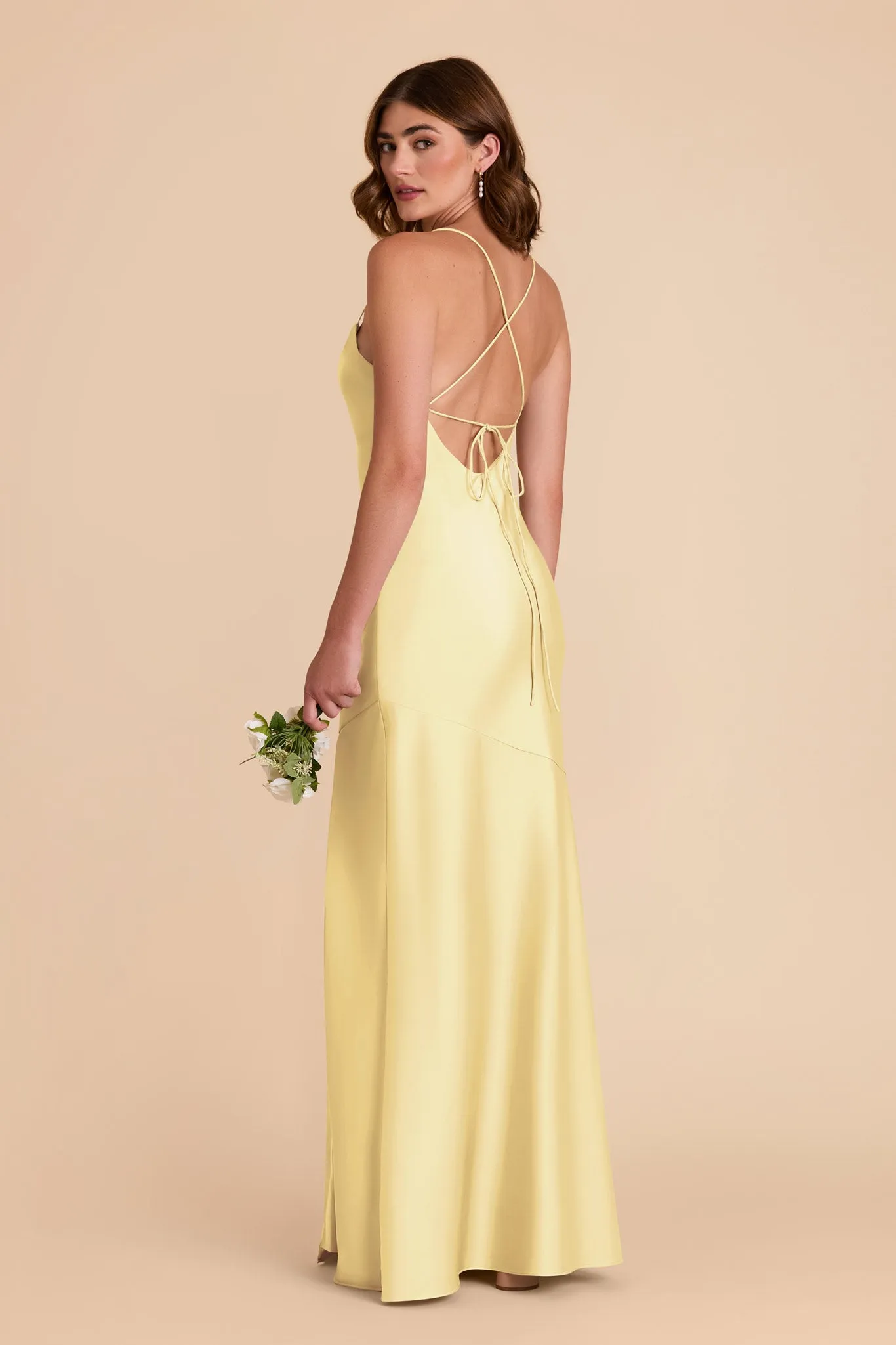 Olivia Matte Satin Dress - Lemon Sorbet sold by Birdy Grey product image thumbnail 4