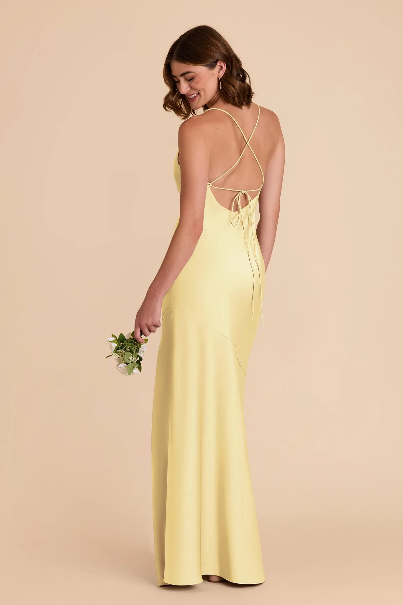 Olivia Matte Satin Dress - Lemon Sorbet sold by Birdy Grey product image thumbnail 5