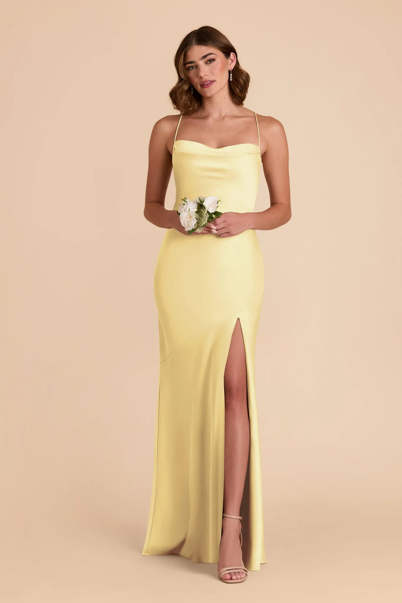 Olivia Matte Satin Dress - Lemon Sorbet sold by Birdy Grey product image thumbnail 3