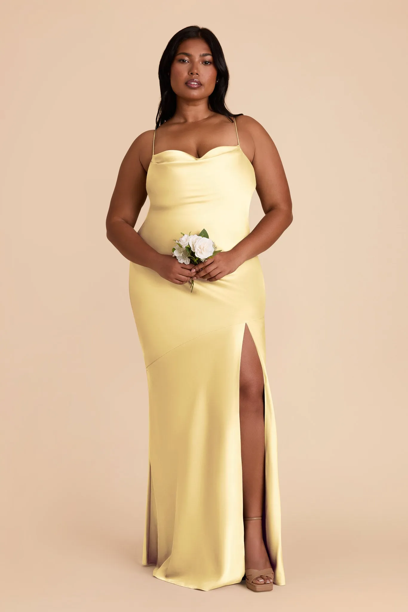 Olivia Matte Satin Dress - Lemon Sorbet sold by Birdy Grey product image thumbnail 2