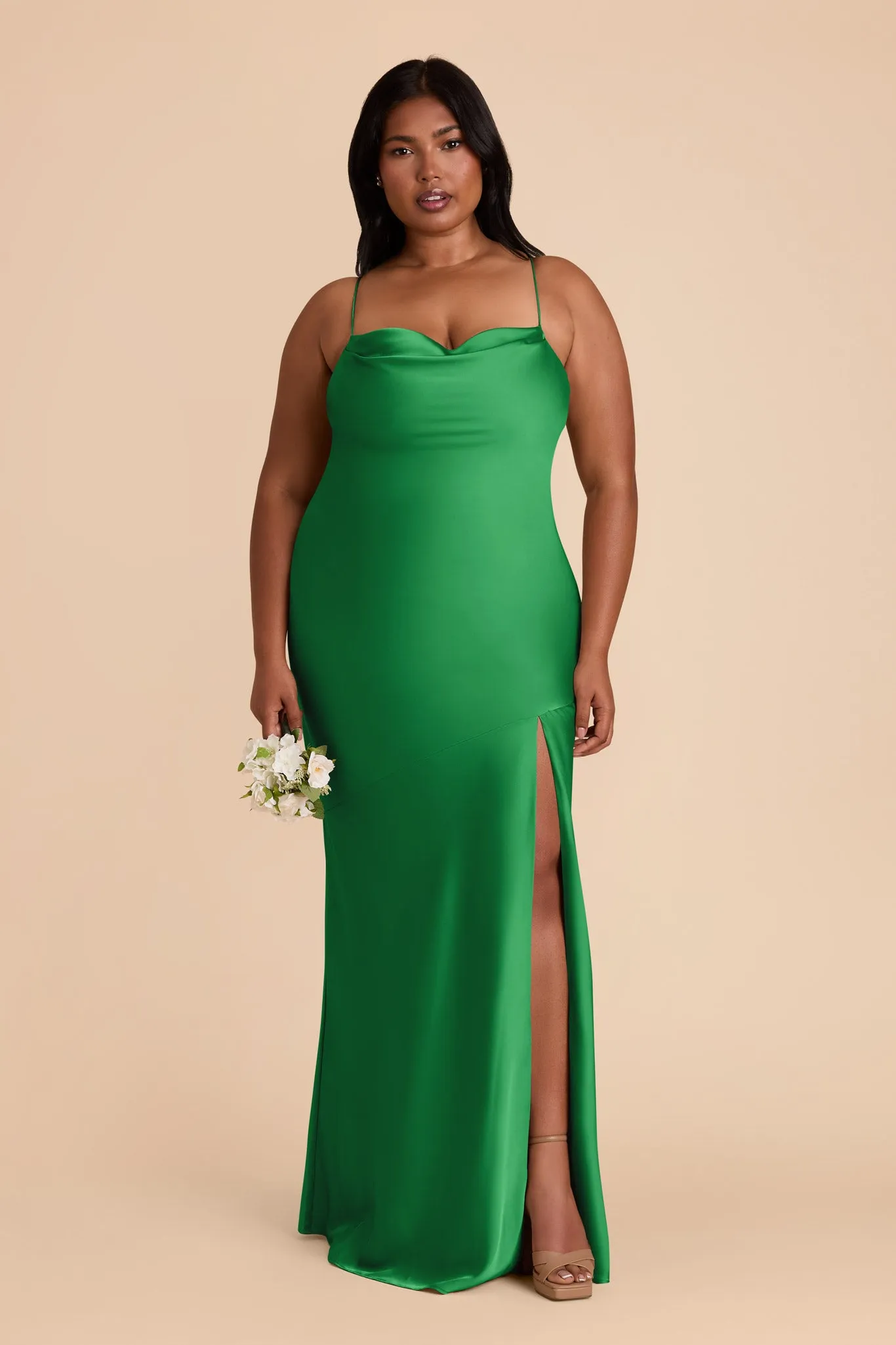Olivia Matte Satin Dress - Kelly Green sold by Birdy Grey product image thumbnail 2