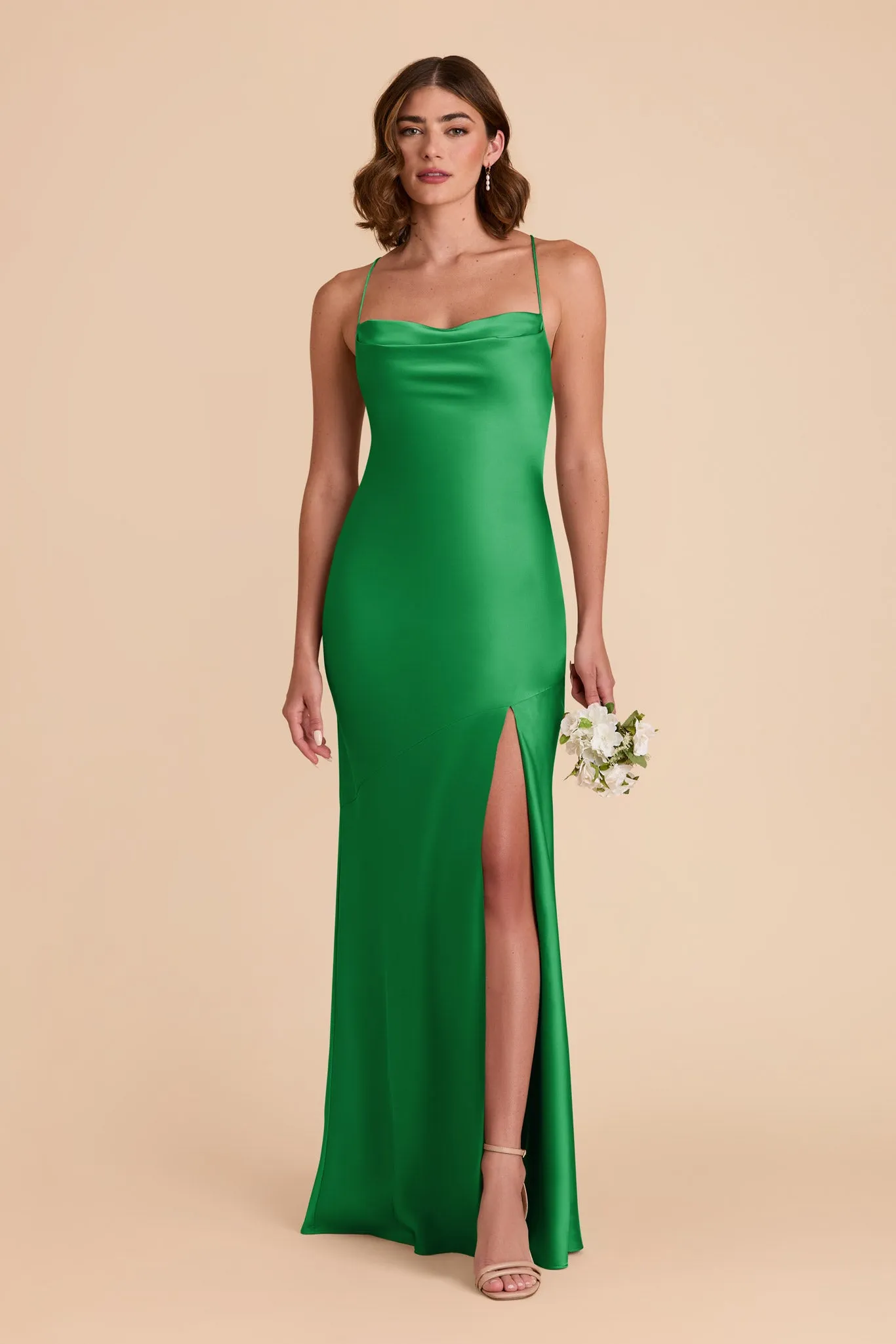Olivia Matte Satin Dress - Kelly Green sold by Birdy Grey product image thumbnail 3