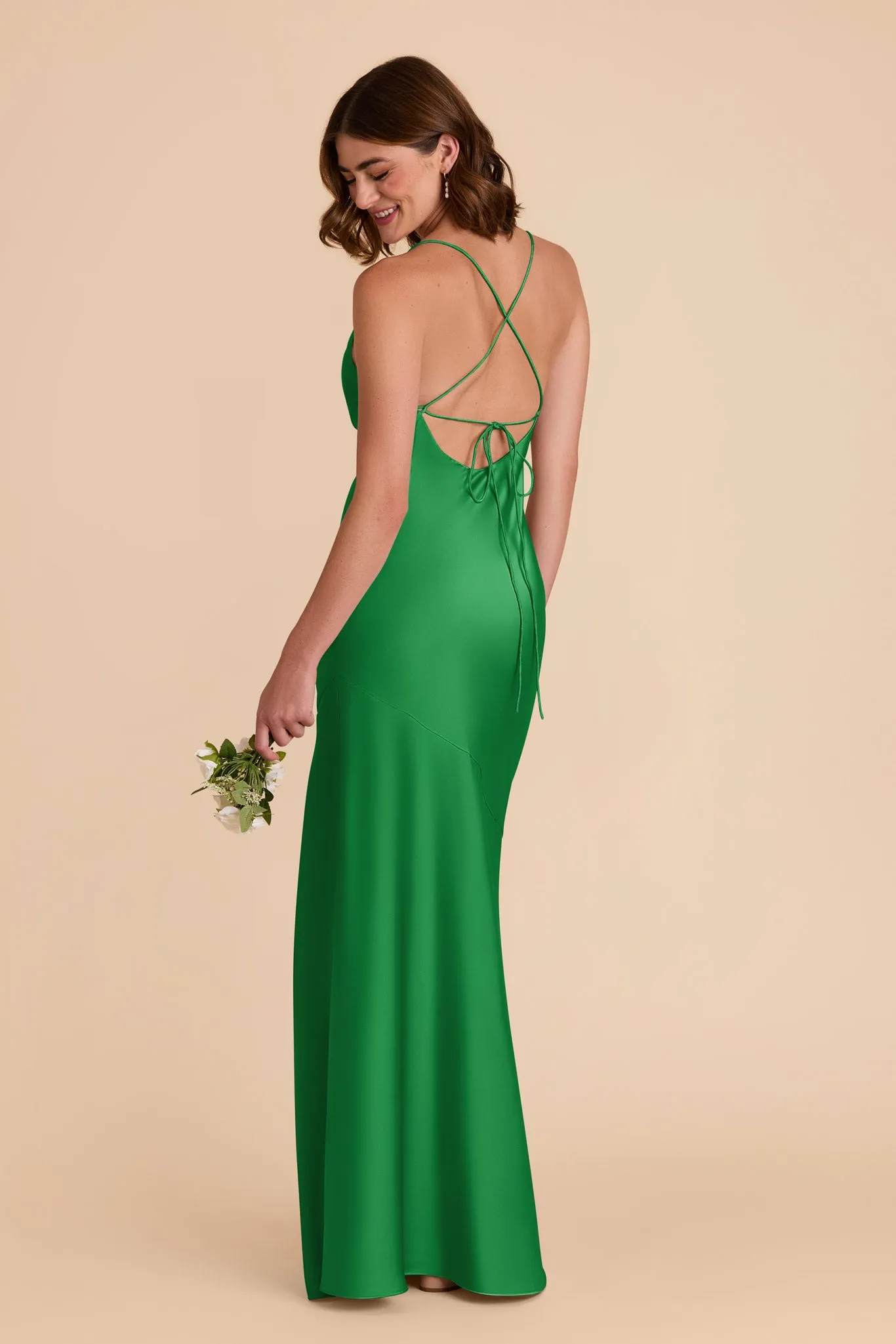 Olivia Matte Satin Dress - Kelly Green sold by Birdy Grey product image thumbnail 5