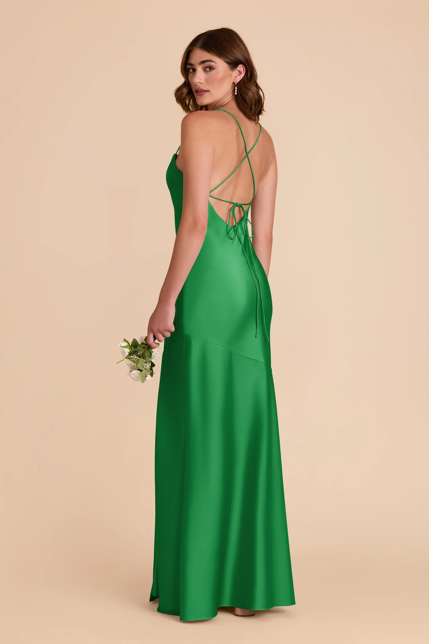 Olivia Matte Satin Dress - Kelly Green sold by Birdy Grey product image thumbnail 4