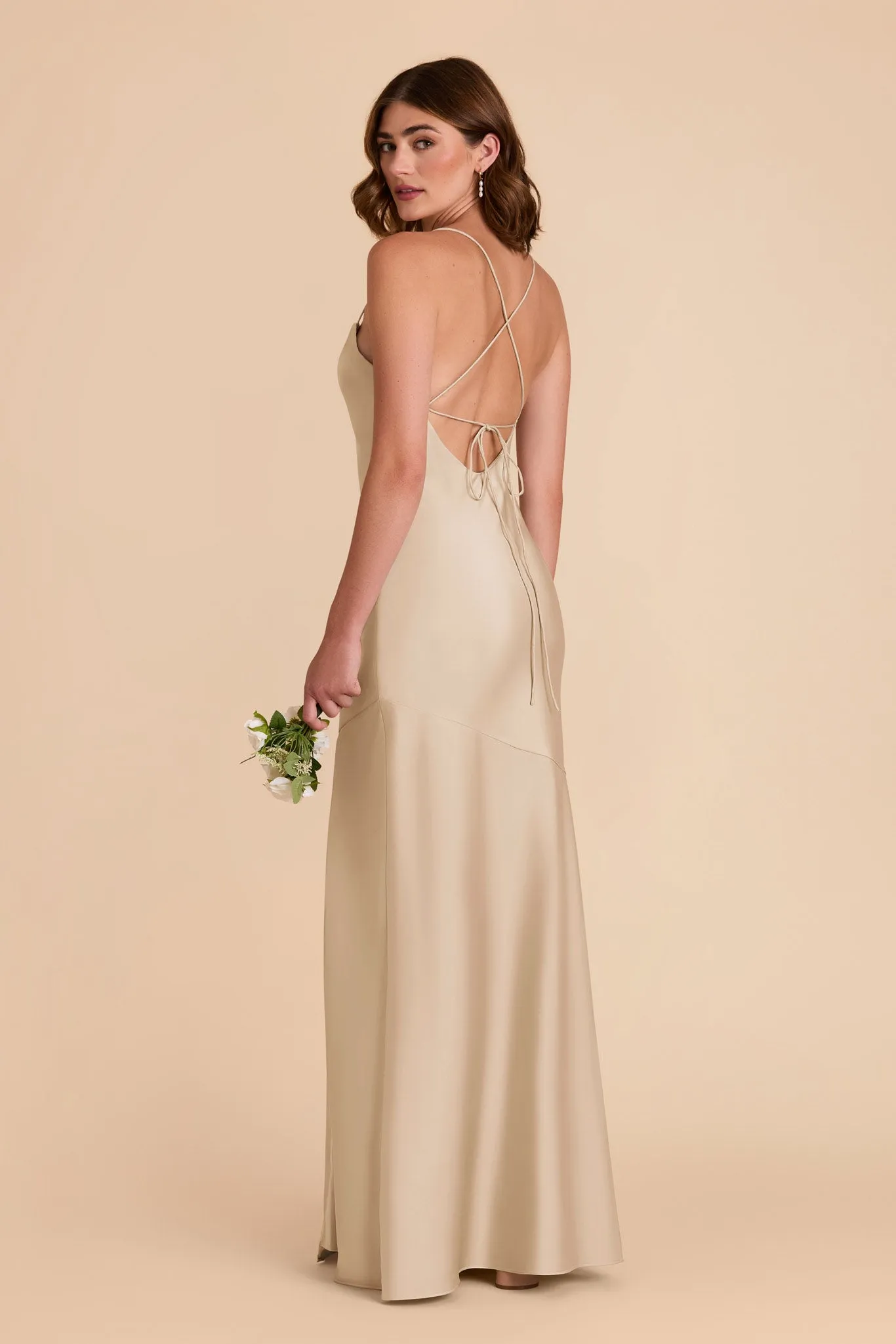 Olivia Matte Satin Dress - Gold sold by Birdy Grey product image thumbnail 4