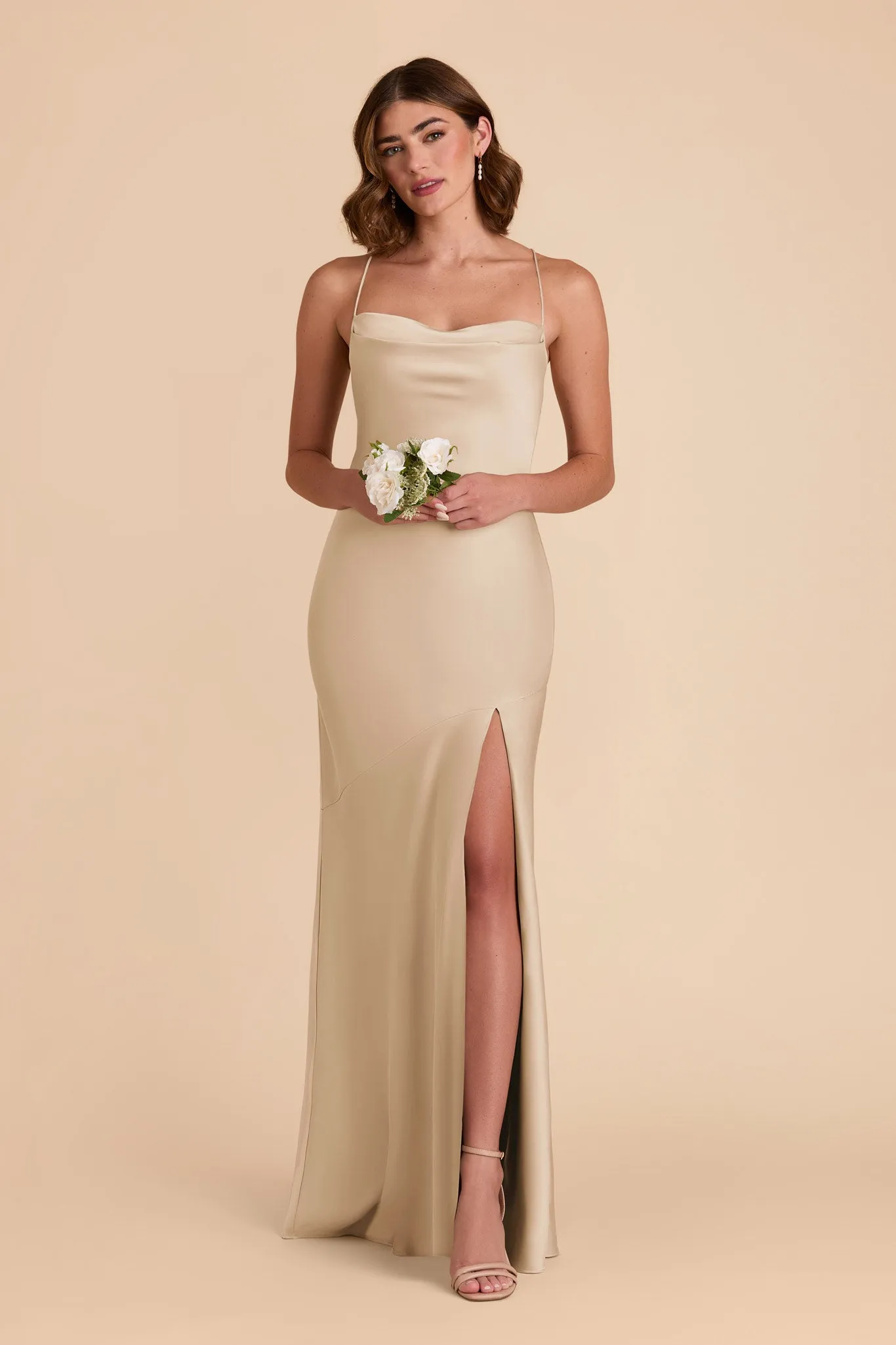 Olivia Matte Satin Dress - Gold sold by Birdy Grey product image thumbnail 3
