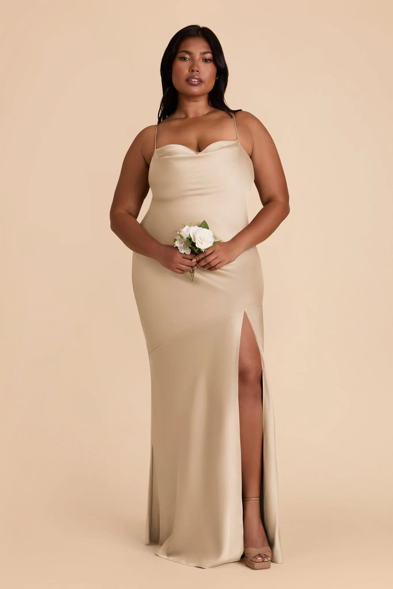 Olivia Matte Satin Dress - Gold sold by Birdy Grey product image thumbnail 2