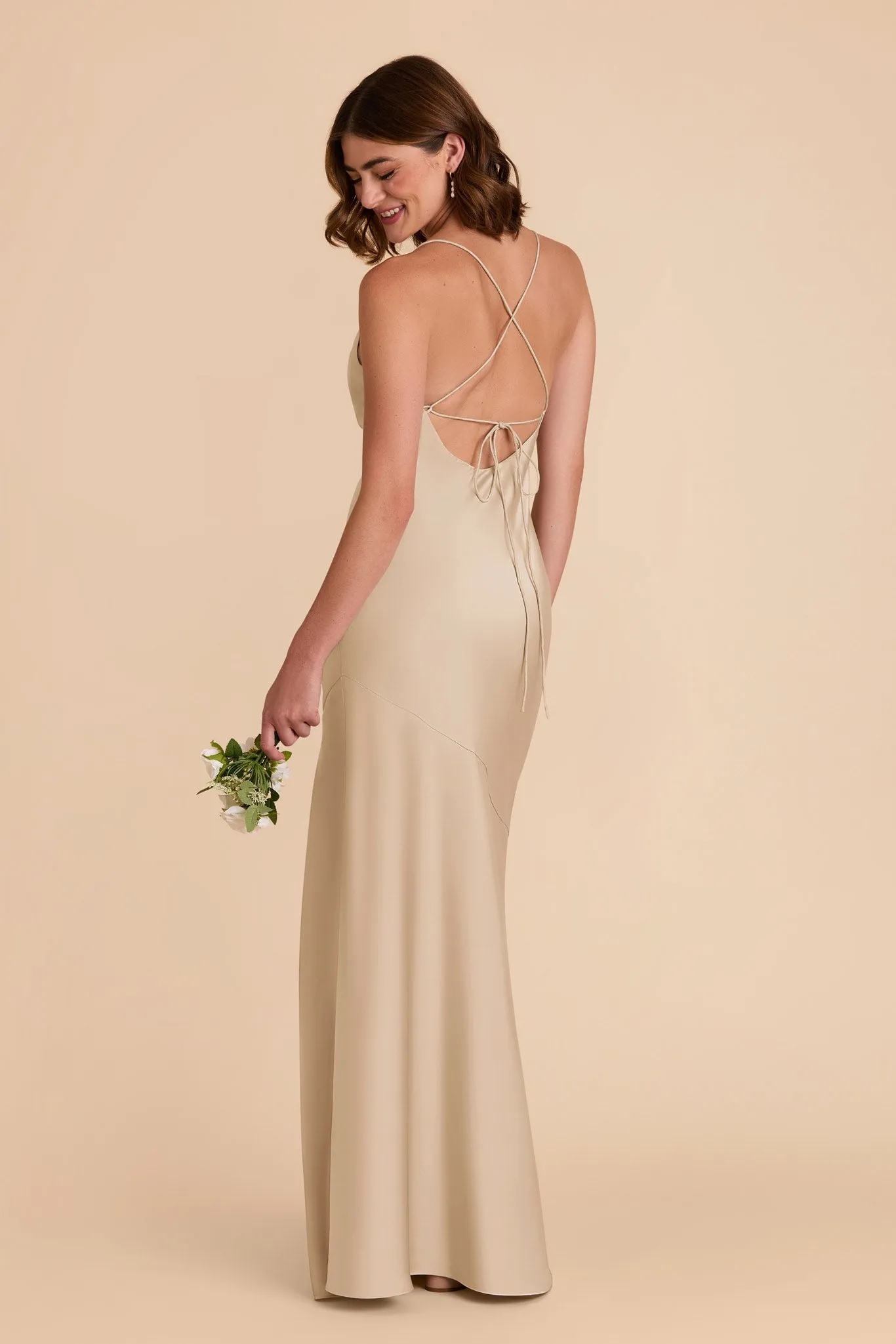 Olivia Matte Satin Dress - Gold sold by Birdy Grey product image thumbnail 5