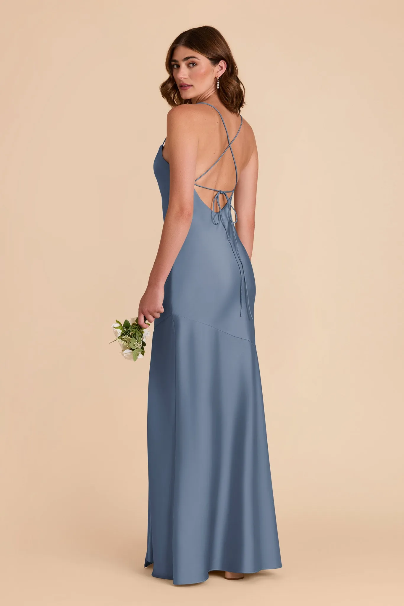 Olivia Matte Satin Dress - French Blue sold by Birdy Grey product image thumbnail 4