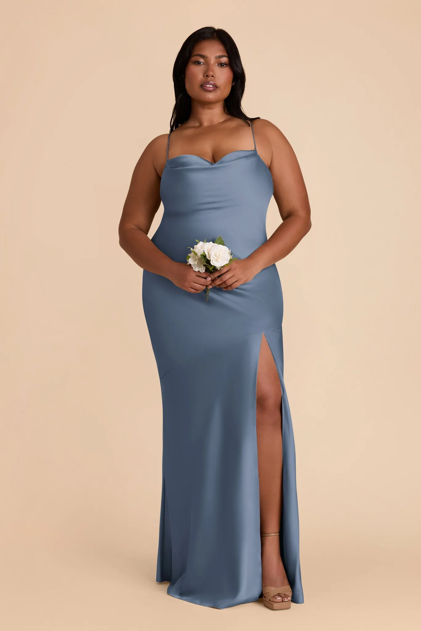Olivia Matte Satin Dress - French Blue sold by Birdy Grey product image thumbnail 2