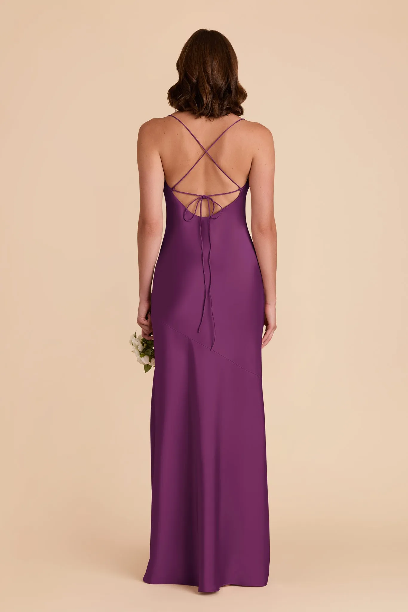 Olivia Matte Satin Dress - Fig sold by Birdy Grey product image thumbnail 5