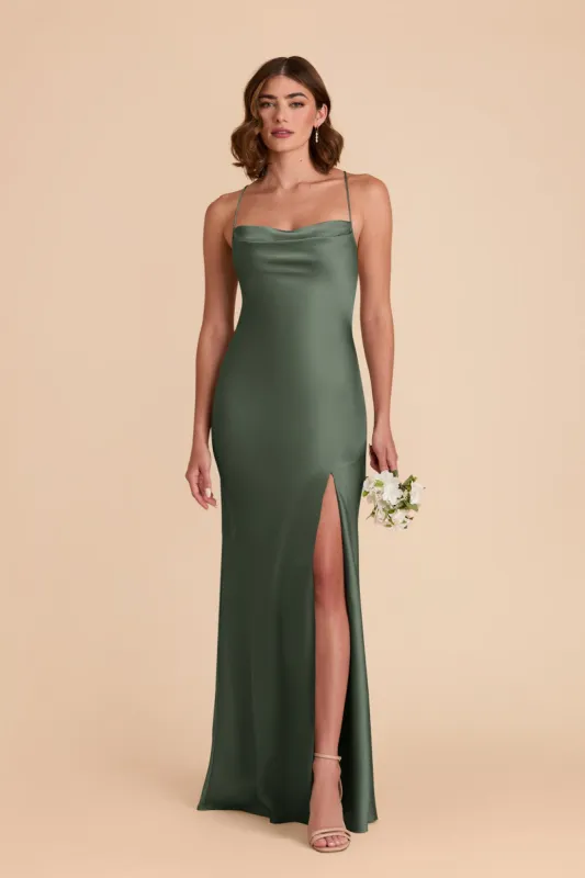 Olivia Matte Satin Dress - Eucalyptus sold by Birdy Grey