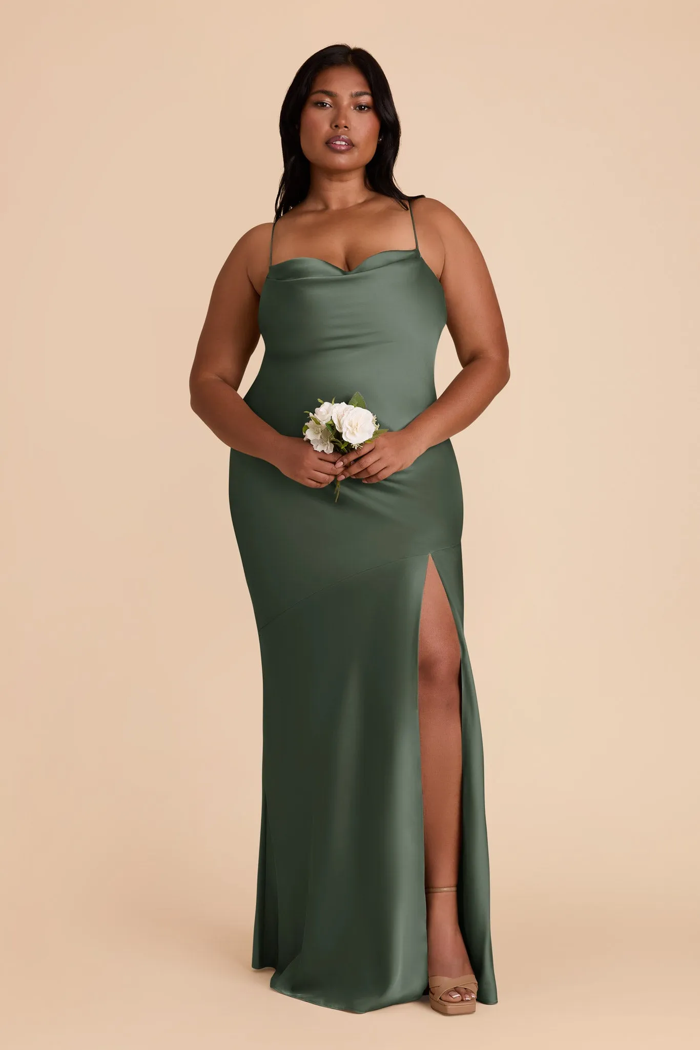 Olivia Matte Satin Dress - Eucalyptus sold by Birdy Grey product image thumbnail 2