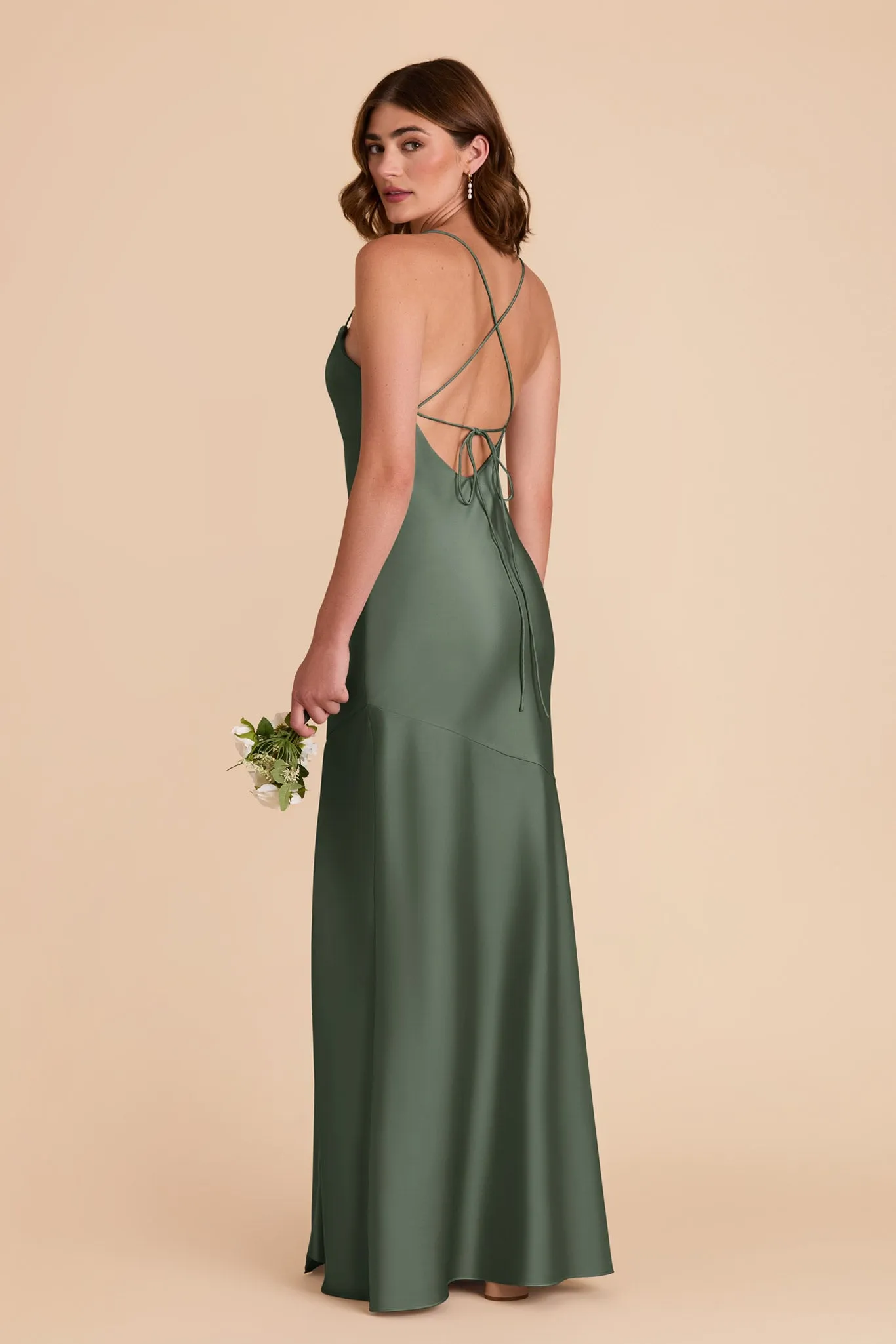 Olivia Matte Satin Dress - Eucalyptus sold by Birdy Grey product image thumbnail 4