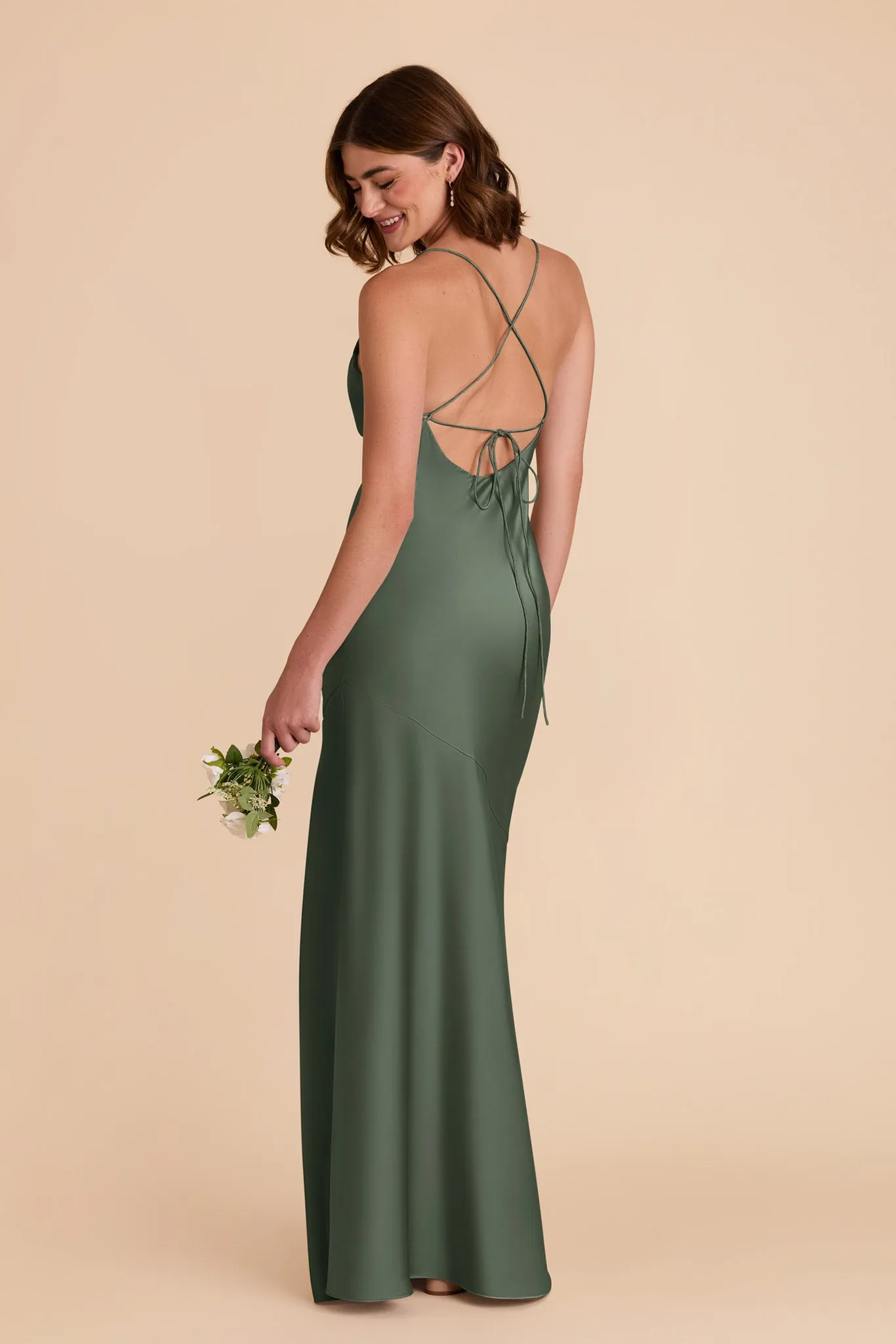 Olivia Matte Satin Dress - Eucalyptus sold by Birdy Grey product image thumbnail 5