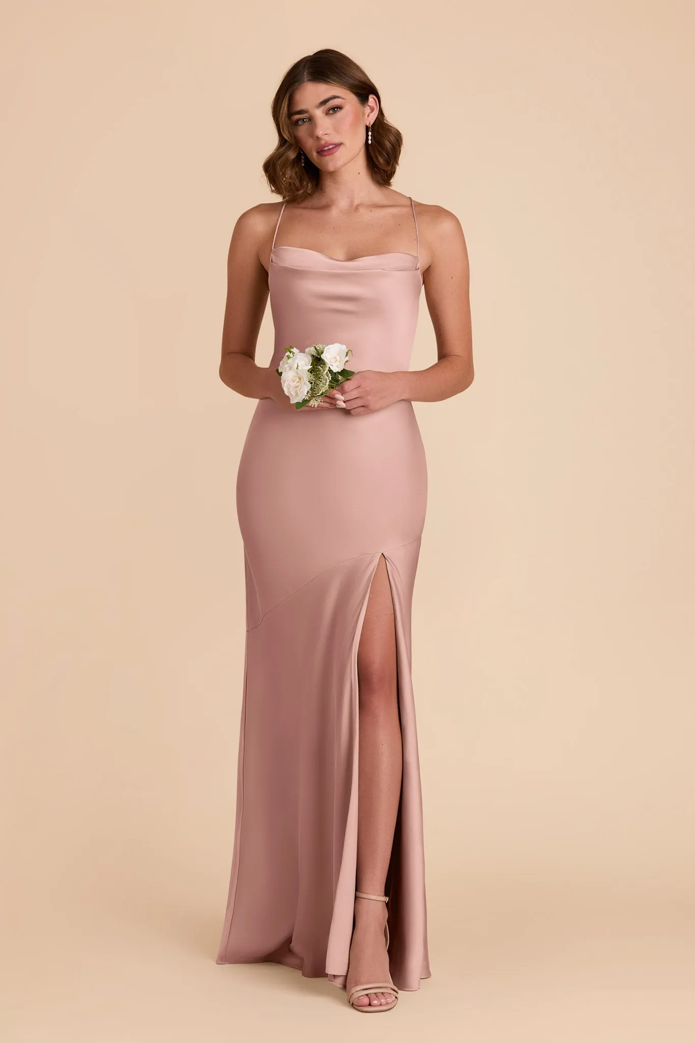 Olivia Matte Satin Dress - English Rose sold by Birdy Grey product image thumbnail 3