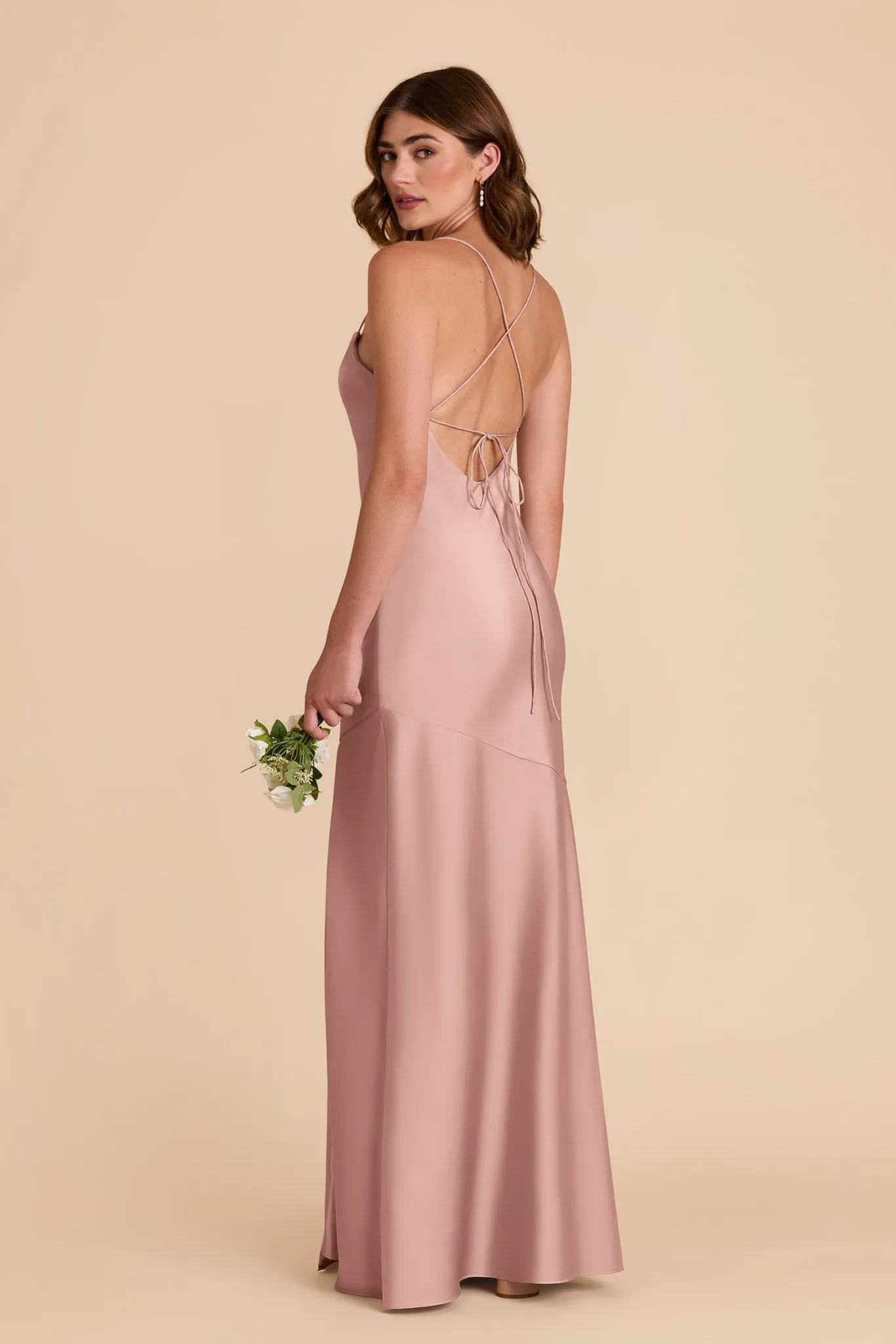 Olivia Matte Satin Dress - English Rose sold by Birdy Grey product image thumbnail 4