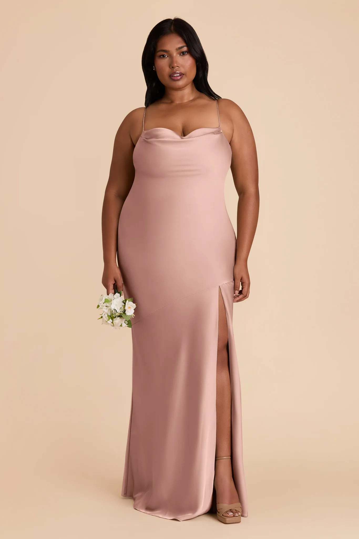 Olivia Matte Satin Dress - English Rose sold by Birdy Grey product image thumbnail 2
