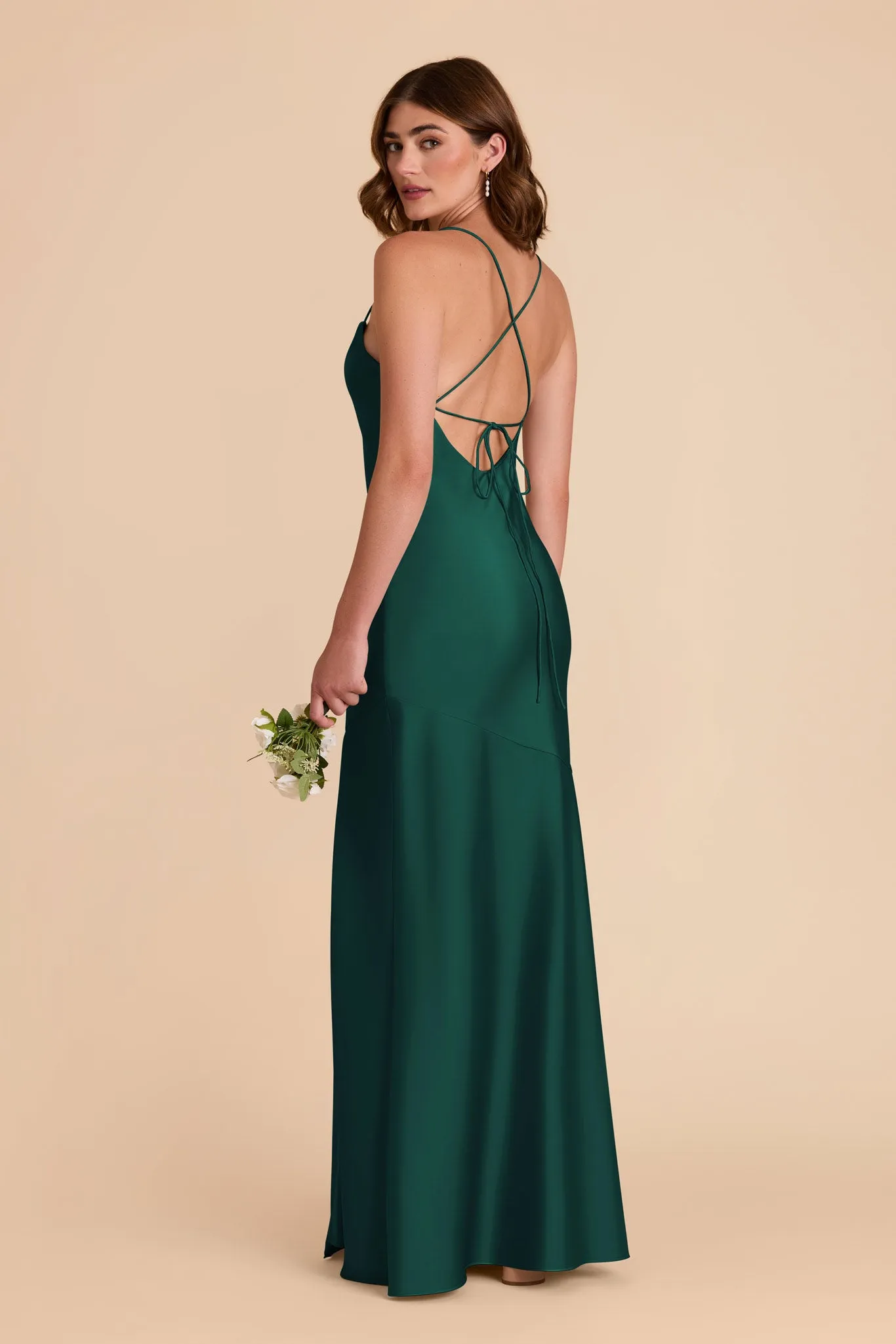 Olivia Matte Satin Dress - Emerald sold by Birdy Grey product image thumbnail 4