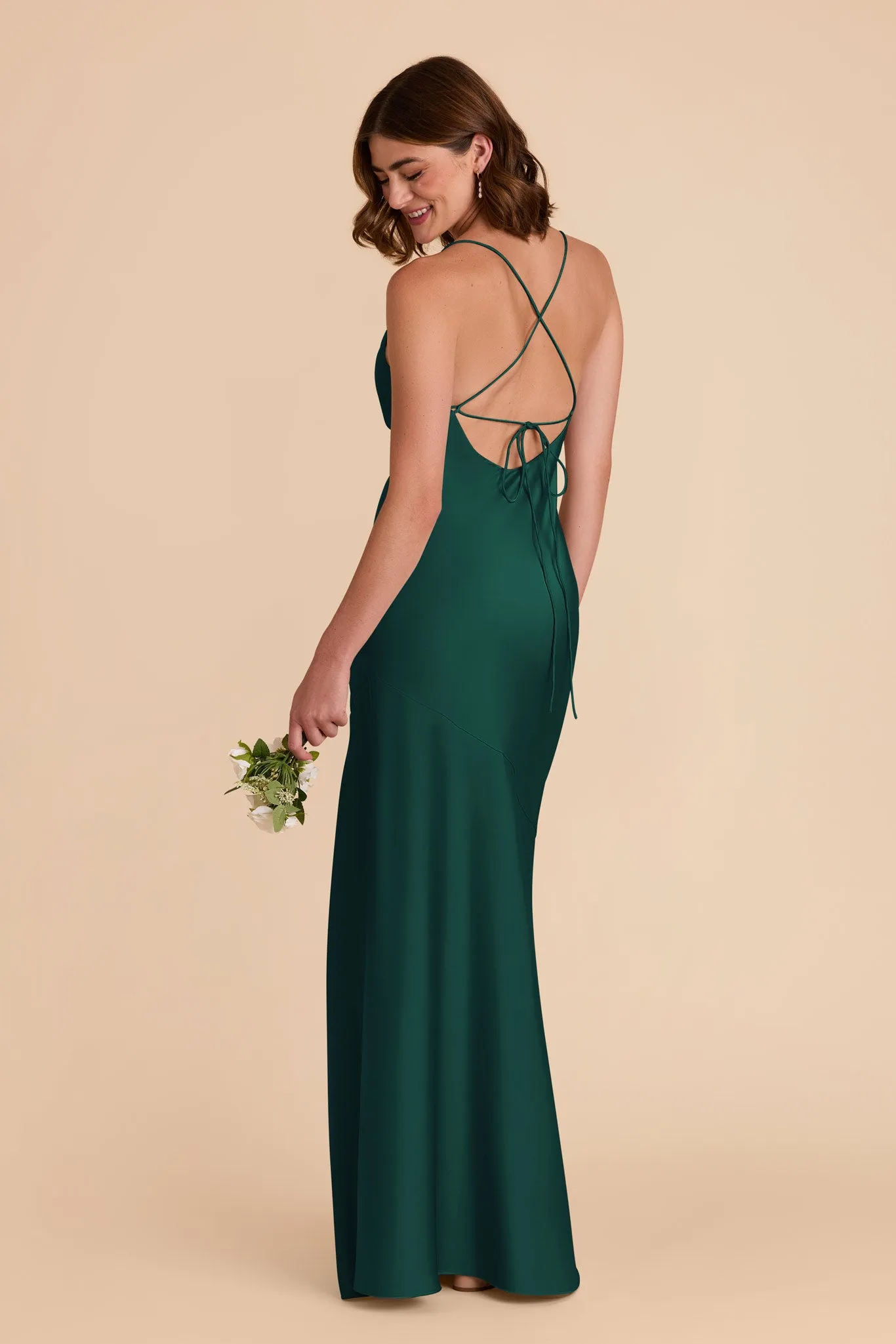 Olivia Matte Satin Dress - Emerald sold by Birdy Grey product image thumbnail 5