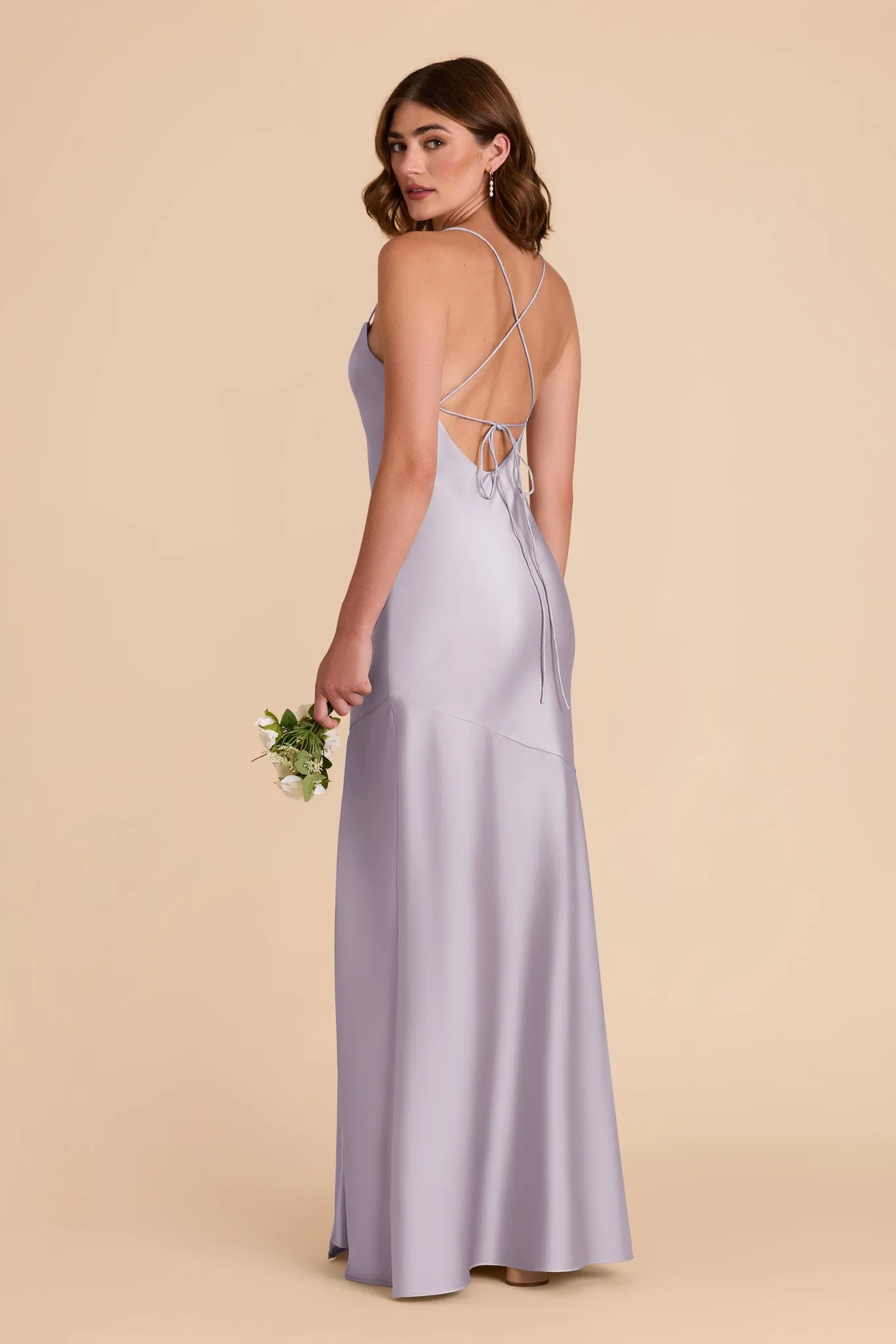 Olivia Matte Satin Dress - Dusty Lilac sold by Birdy Grey product image thumbnail 4