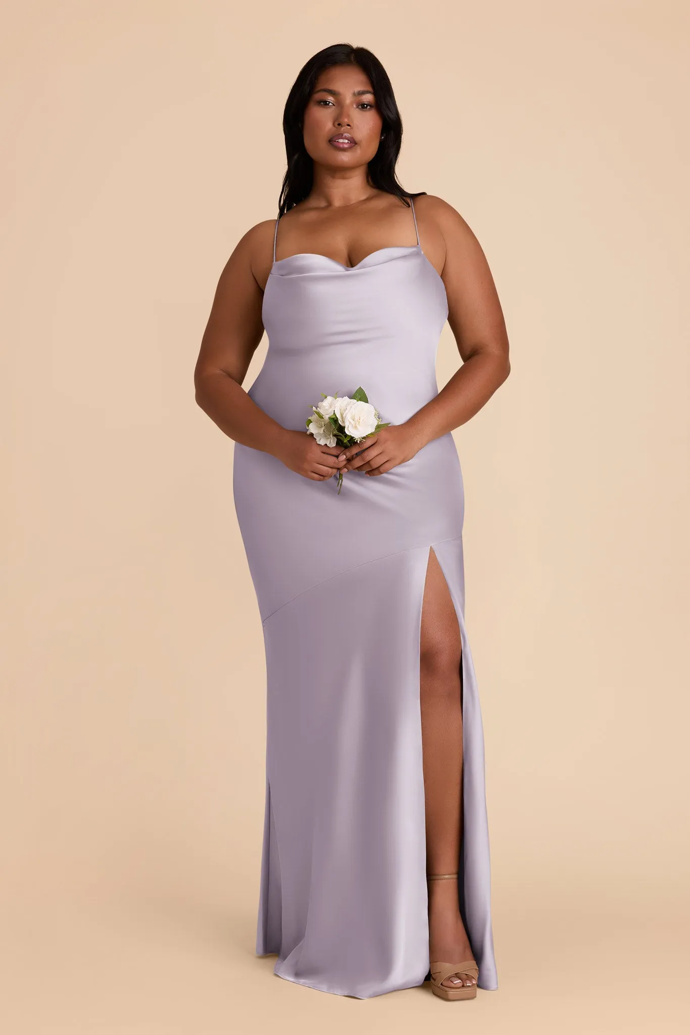Olivia Matte Satin Dress - Dusty Lilac sold by Birdy Grey product image thumbnail 2
