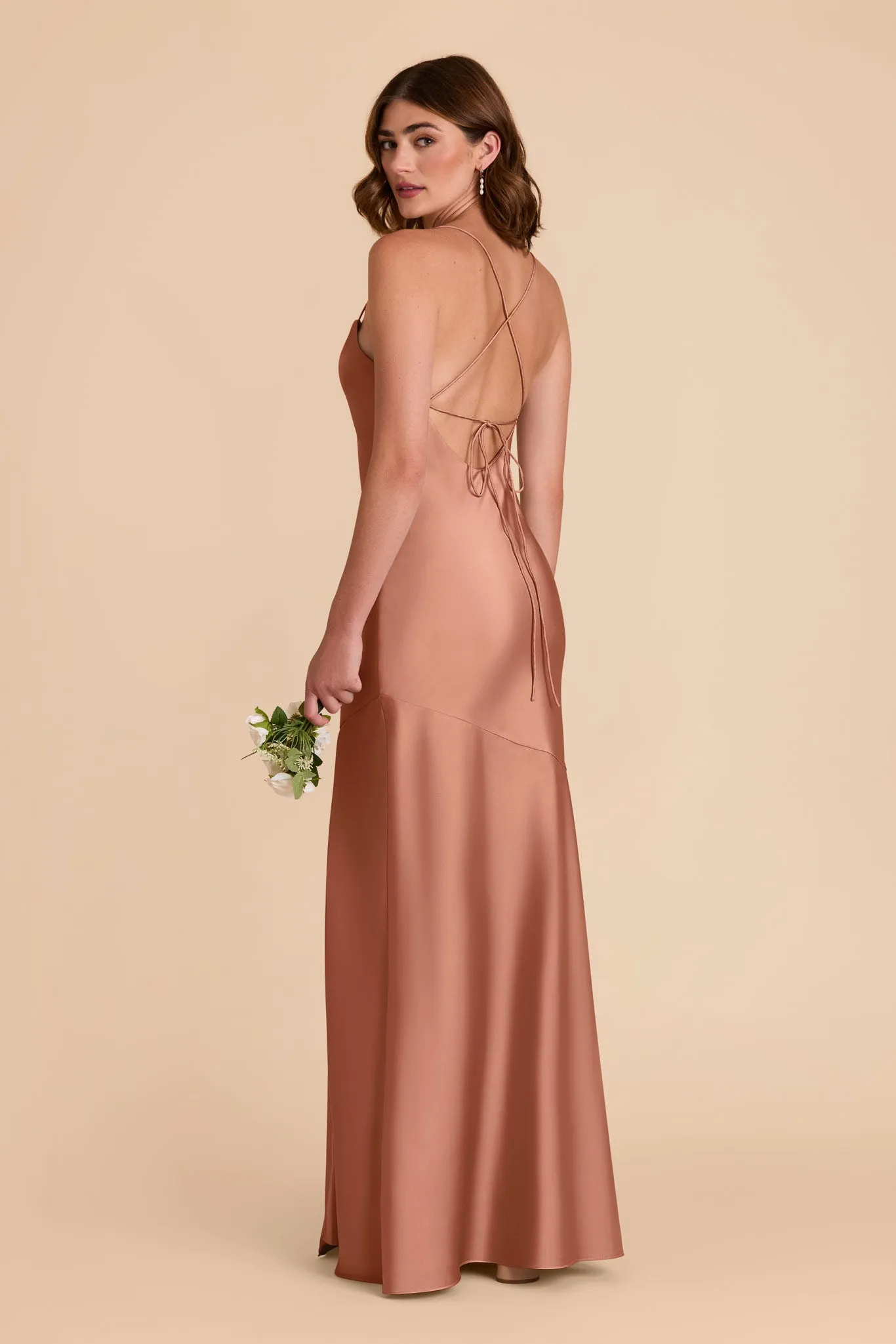 Olivia Matte Satin Dress - Desert Rose sold by Birdy Grey product image thumbnail 4