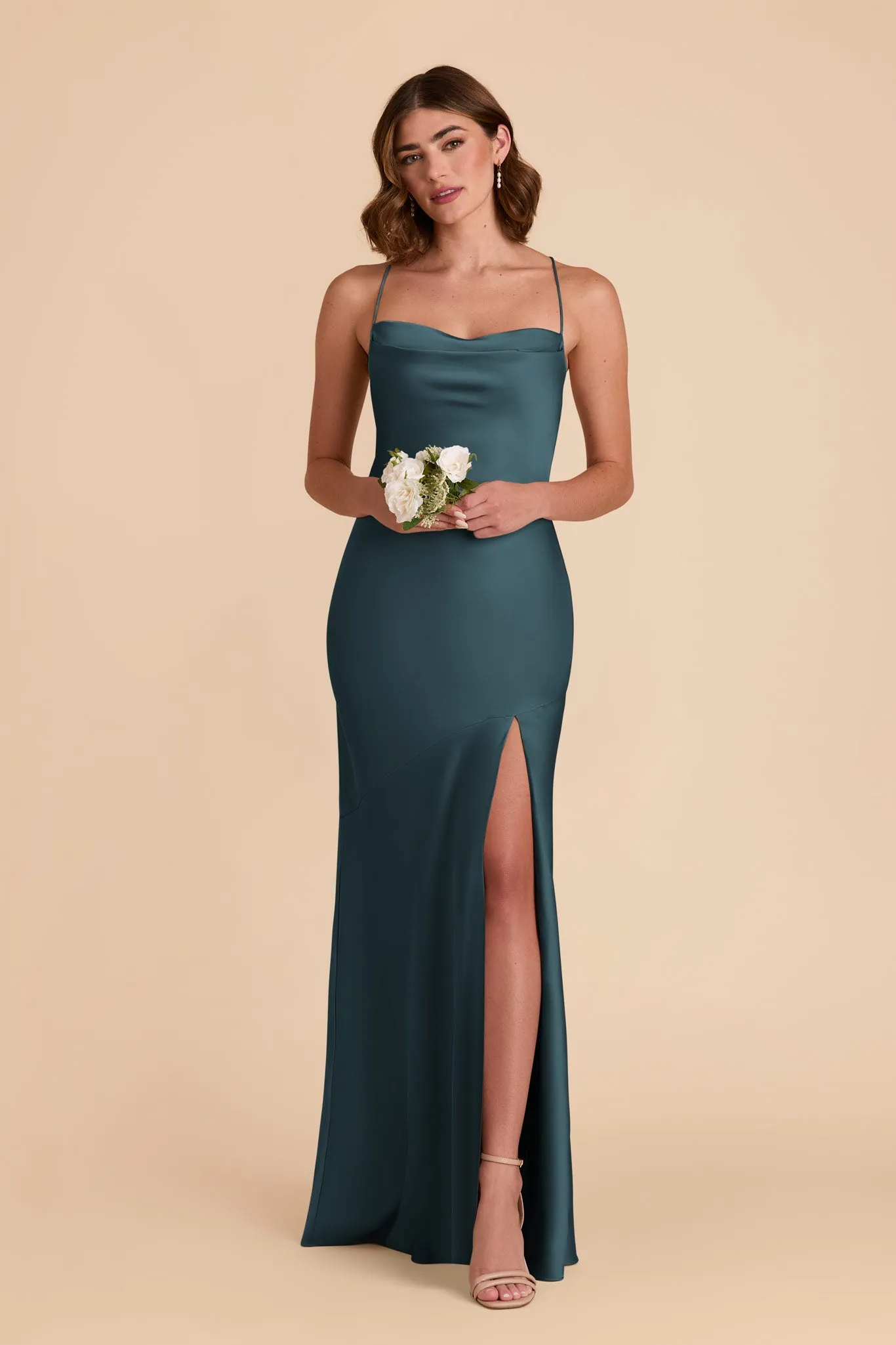 Olivia Matte Satin Dress - Dark Teal sold by Birdy Grey product image thumbnail 2