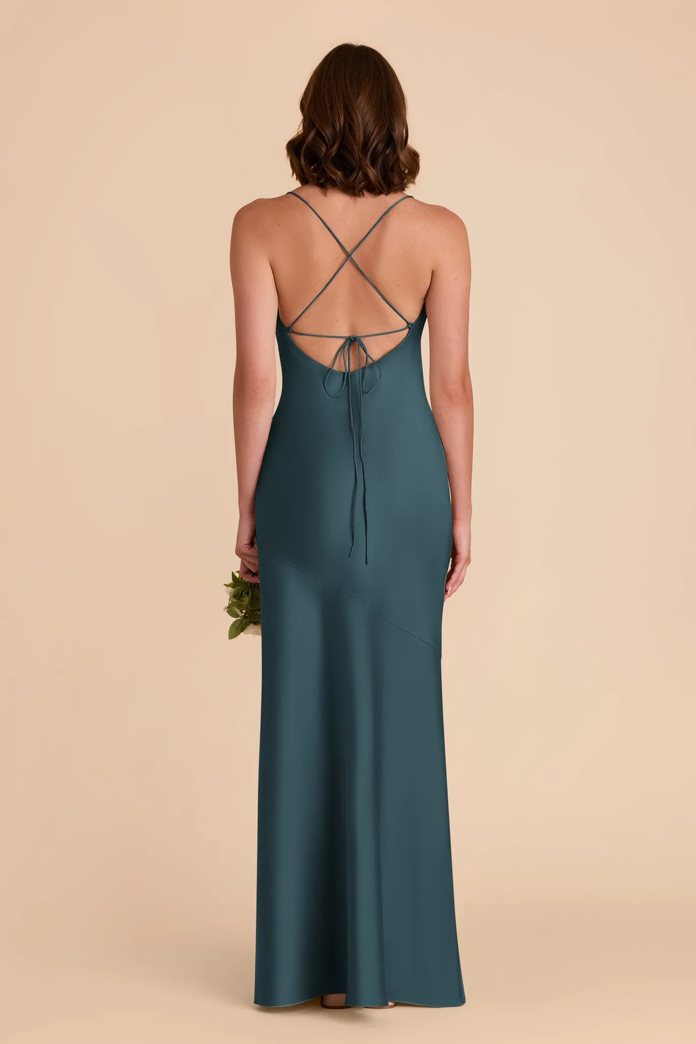 Olivia Matte Satin Dress - Dark Teal sold by Birdy Grey product image thumbnail 3