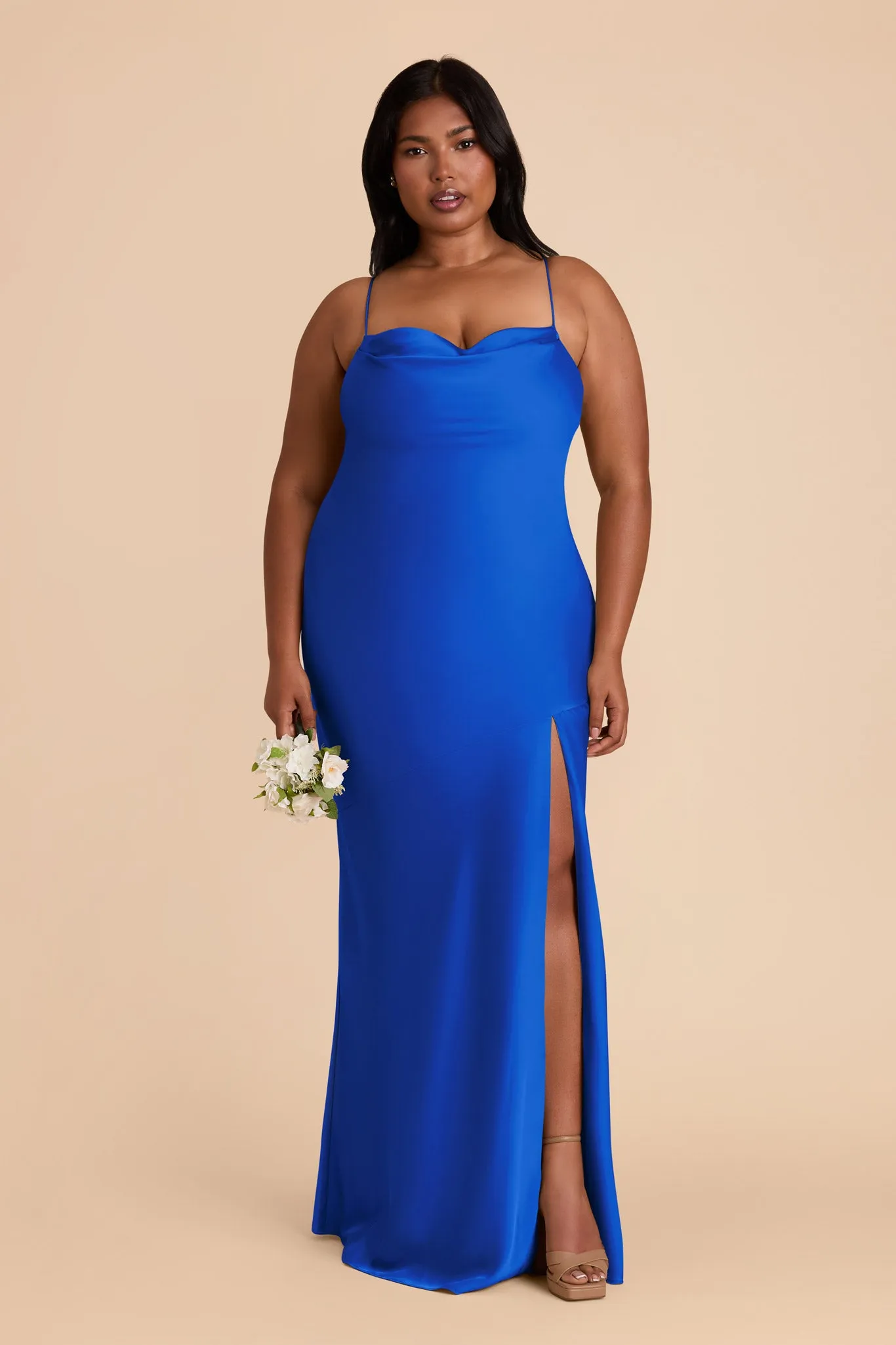 Olivia Matte Satin Dress - Cobalt Blue sold by Birdy Grey product image thumbnail 2