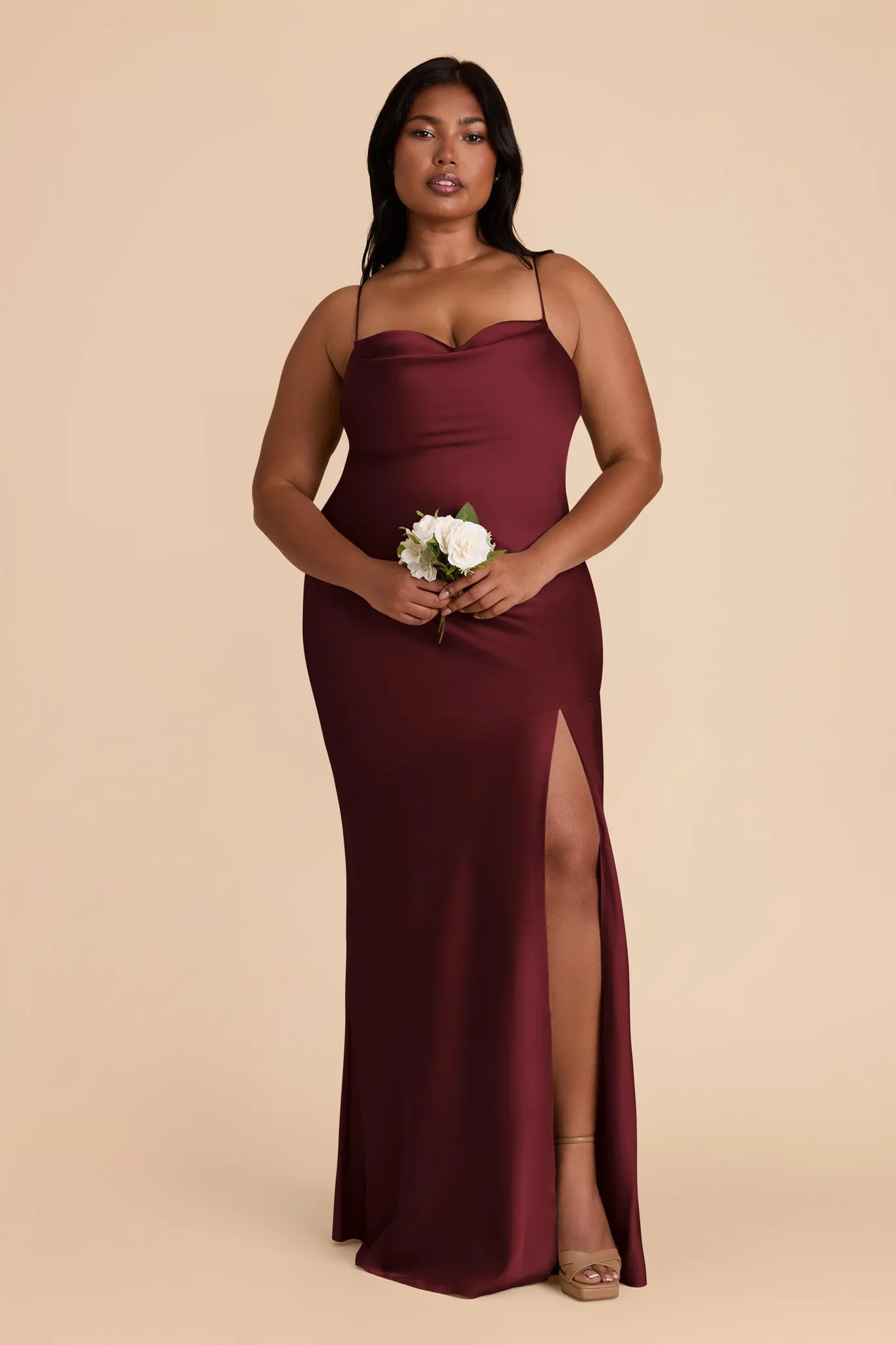 Olivia Matte Satin Dress - Cabernet sold by Birdy Grey product image thumbnail 2