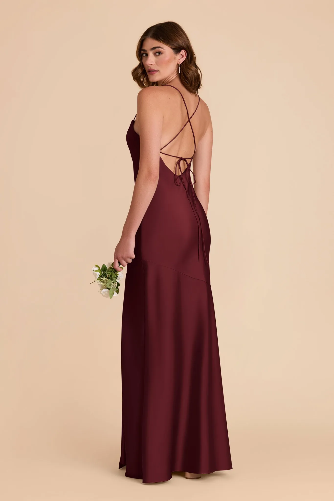Olivia Matte Satin Dress - Cabernet sold by Birdy Grey product image thumbnail 4
