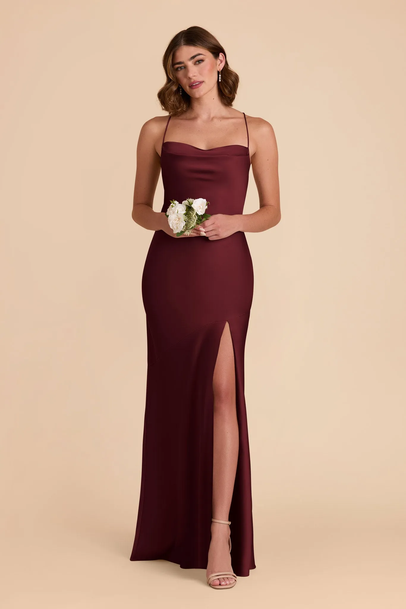 Olivia Matte Satin Dress - Cabernet sold by Birdy Grey product image thumbnail 3