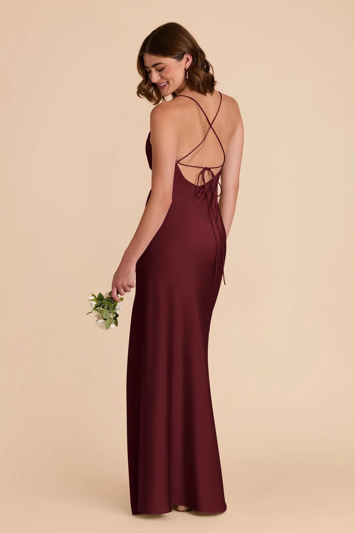 Olivia Matte Satin Dress - Cabernet sold by Birdy Grey product image thumbnail 5