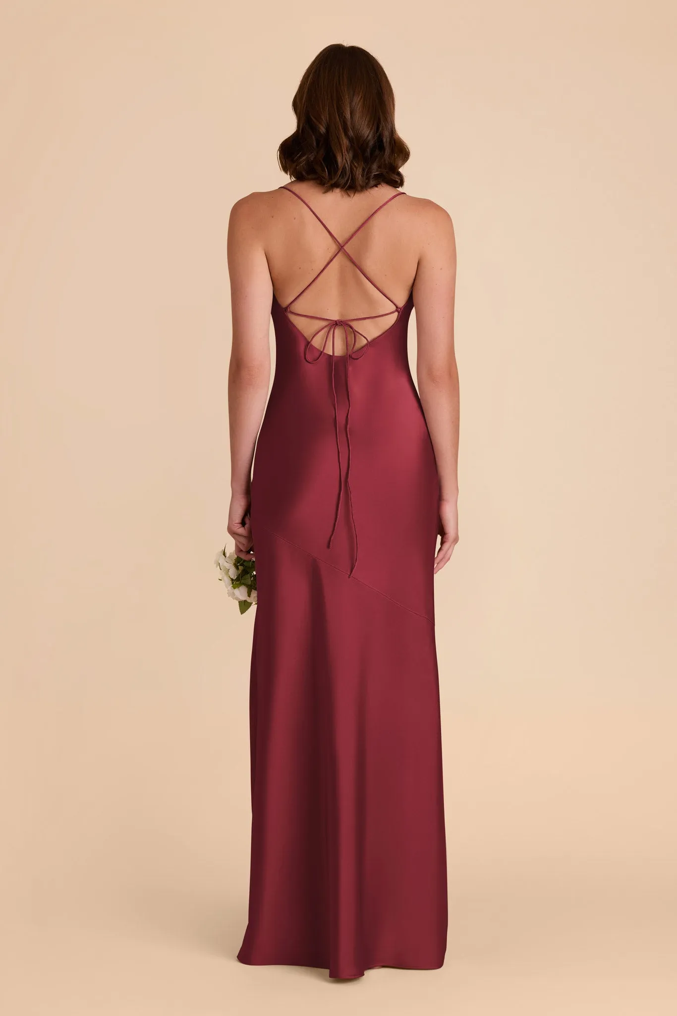 Olivia Matte Satin Dress - Burgundy sold by Birdy Grey product image thumbnail 5