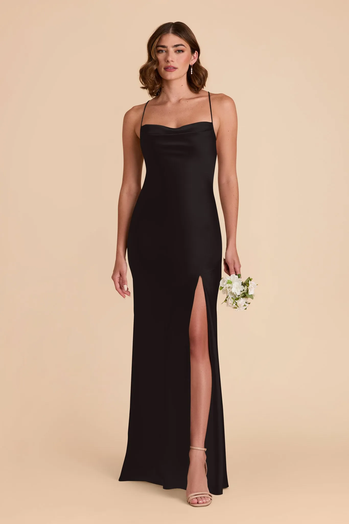 Olivia Matte Satin Dress - Black sold by Birdy Grey product image thumbnail 3