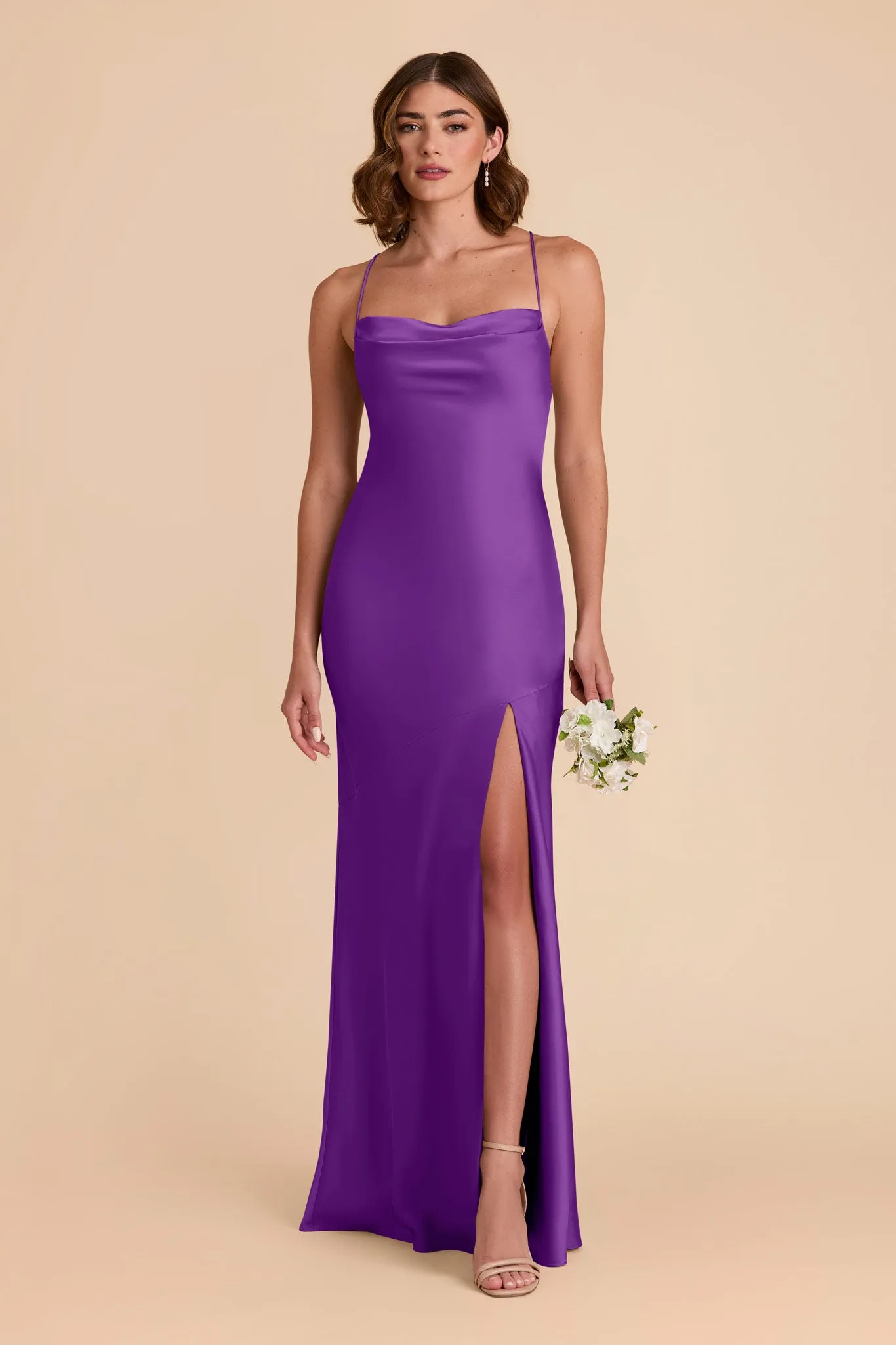 Olivia Matte Satin Dress - Amethyst sold by Birdy Grey