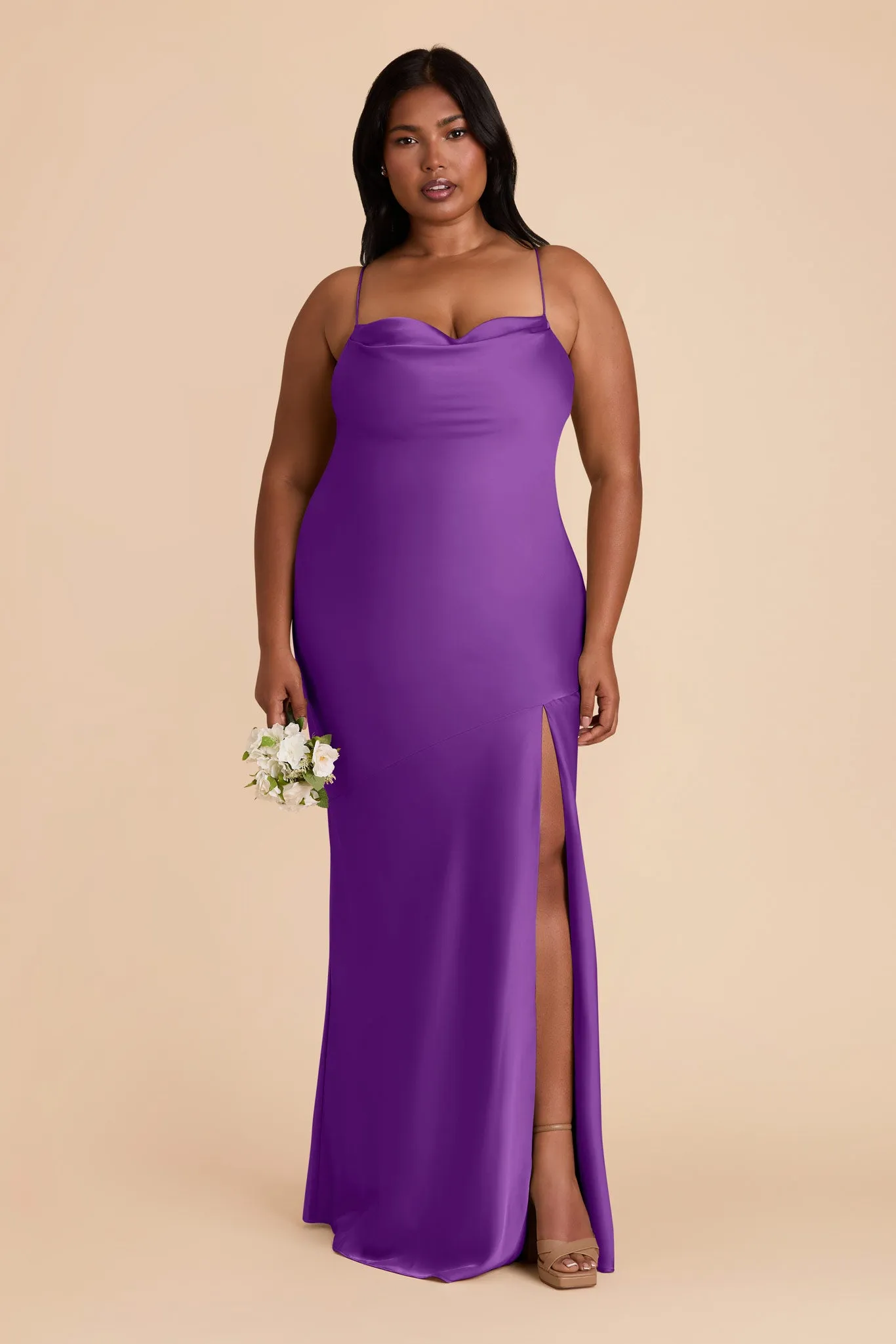 Olivia Matte Satin Dress - Amethyst sold by Birdy Grey product image thumbnail 2