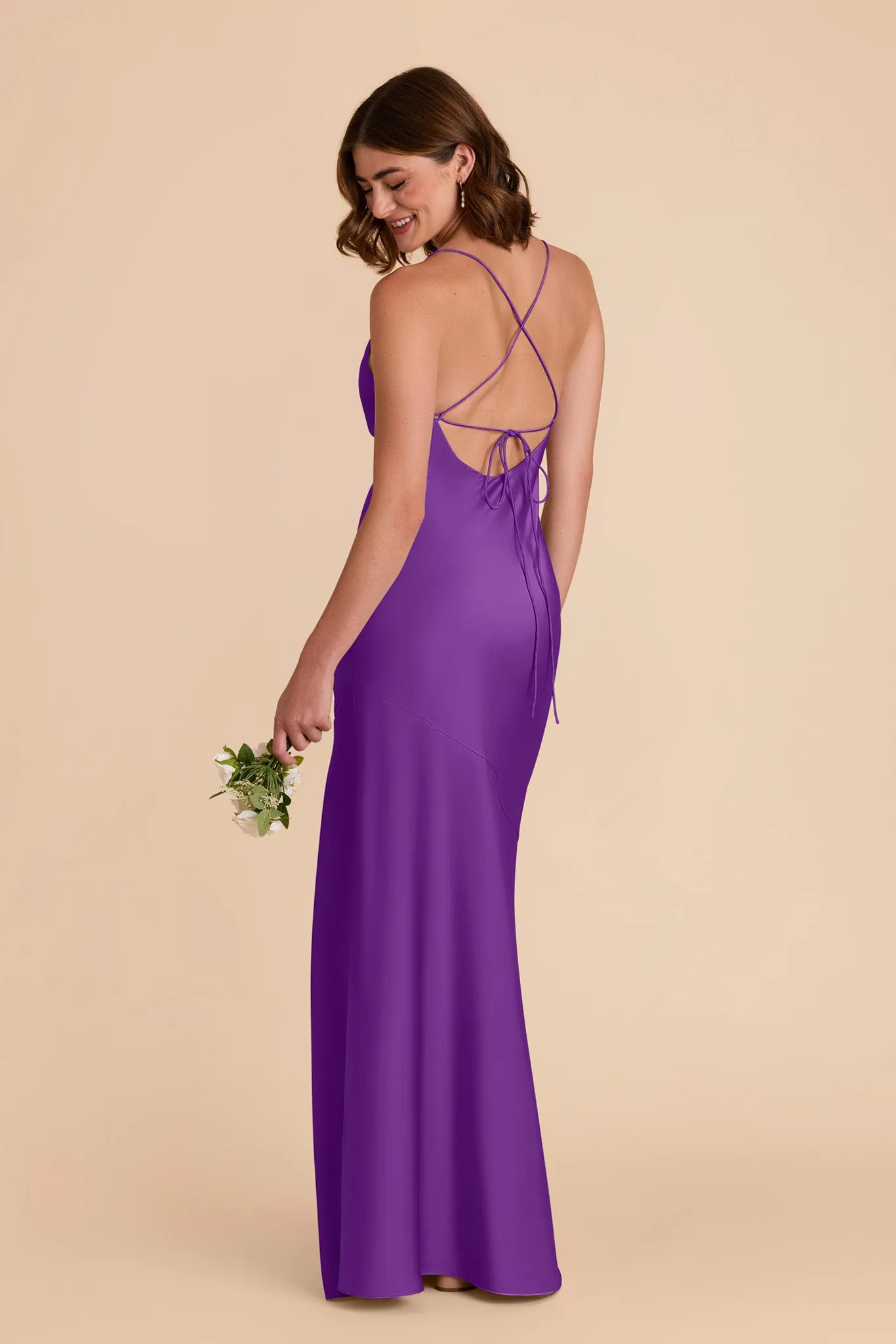 Olivia Matte Satin Dress - Amethyst sold by Birdy Grey product image thumbnail 5