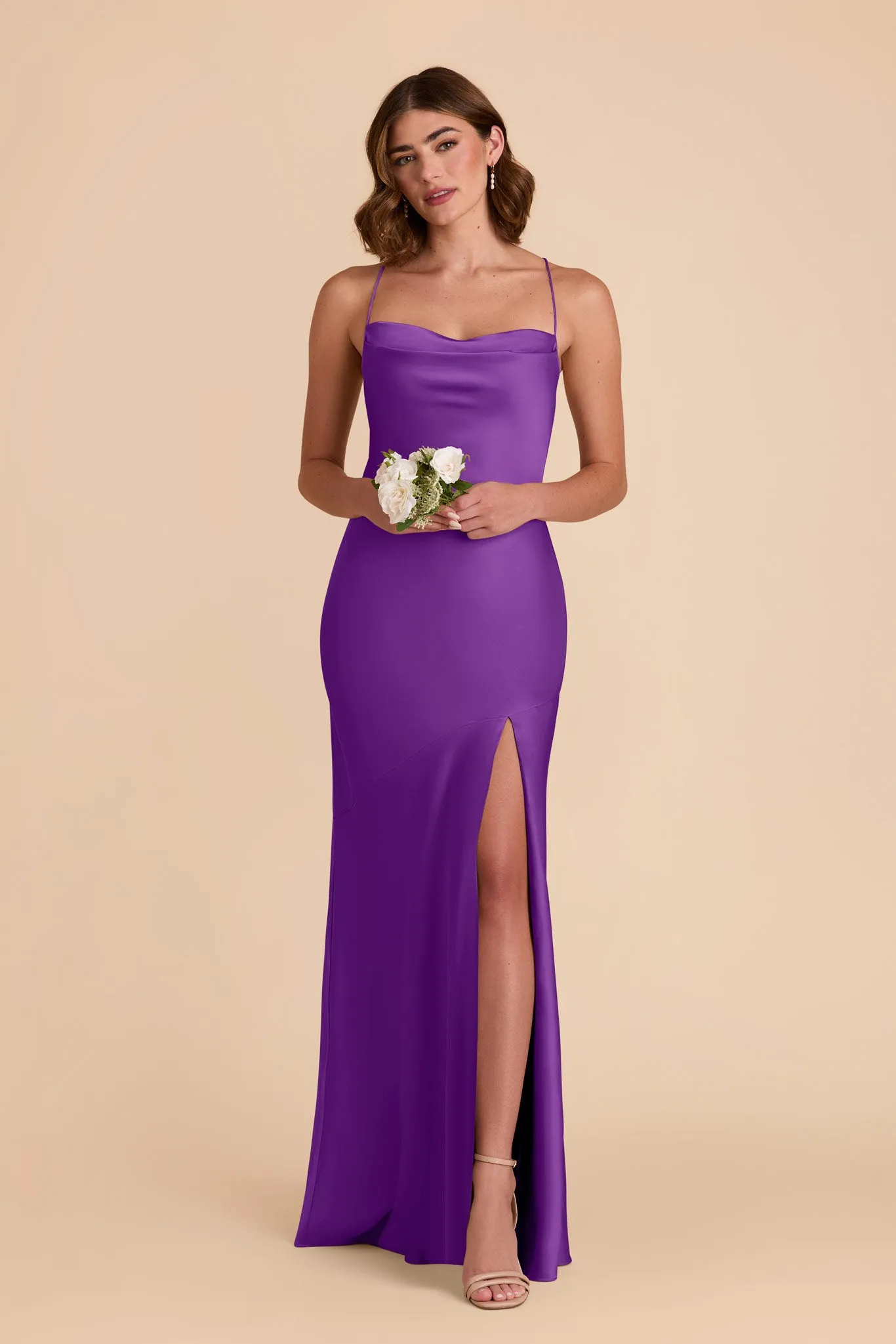 Olivia Matte Satin Dress - Amethyst sold by Birdy Grey product image thumbnail 3