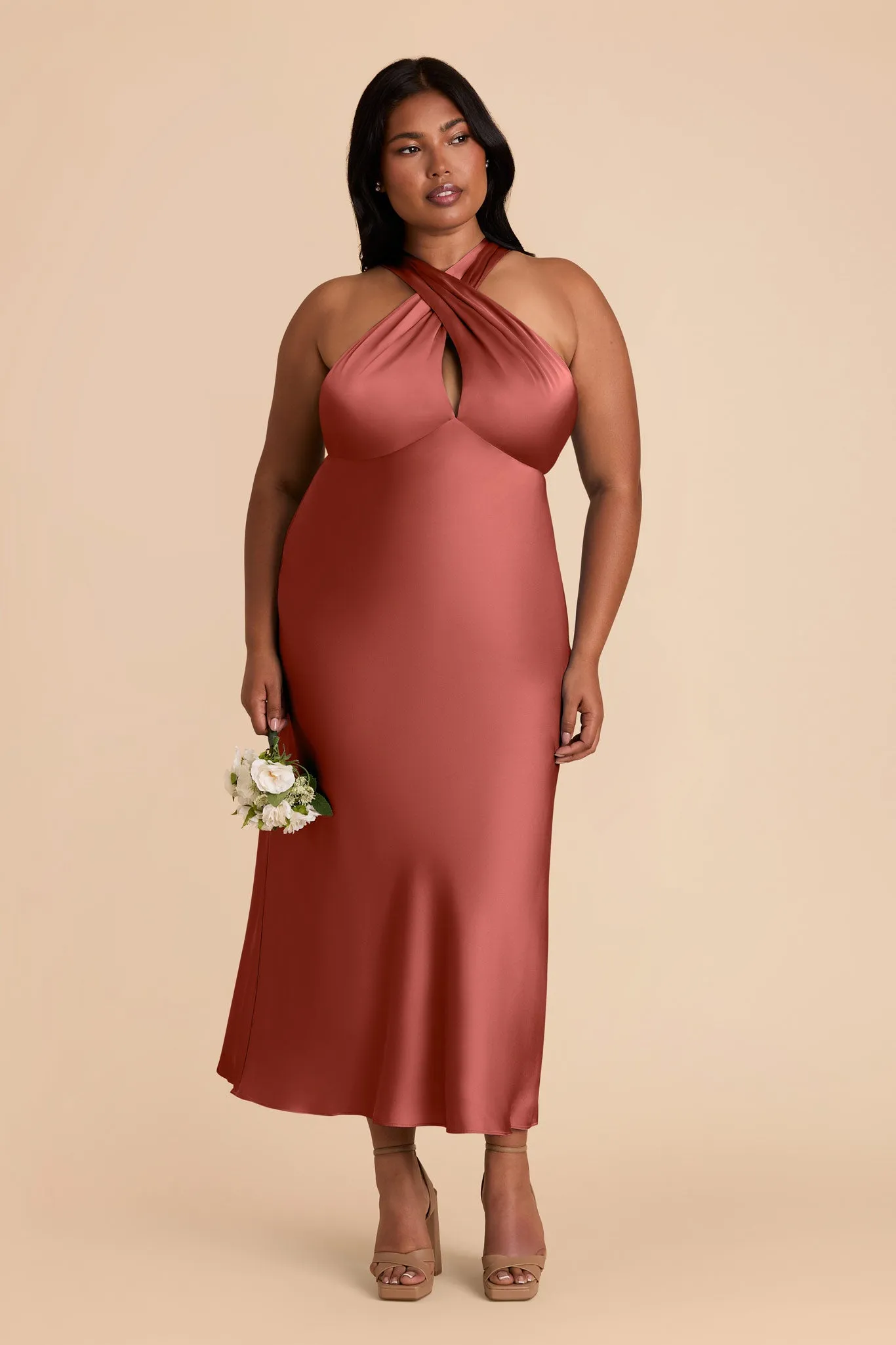 Monique Matte Satin Dress - Spice sold by Birdy Grey product image thumbnail 2