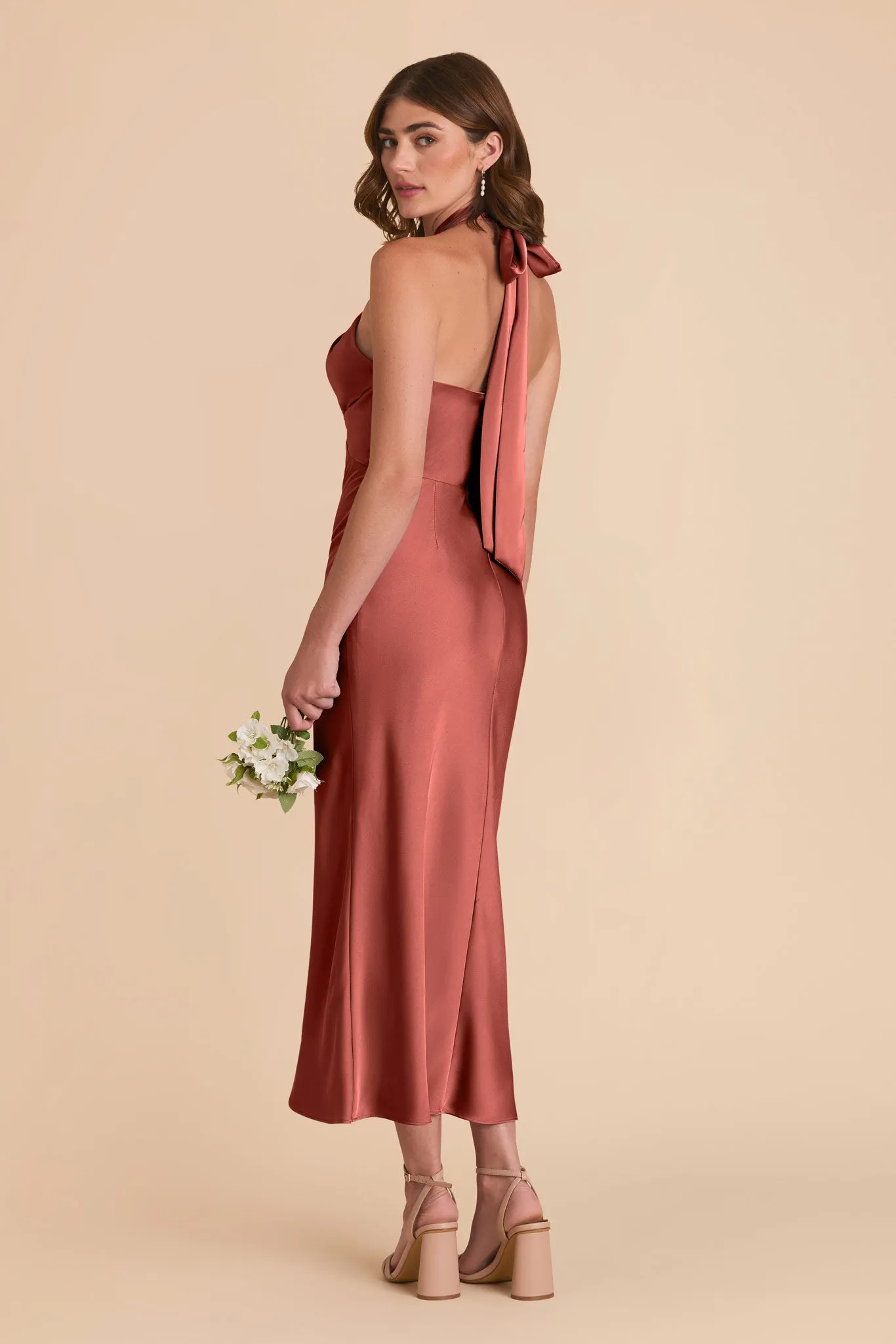 Monique Matte Satin Dress - Spice sold by Birdy Grey product image thumbnail 4
